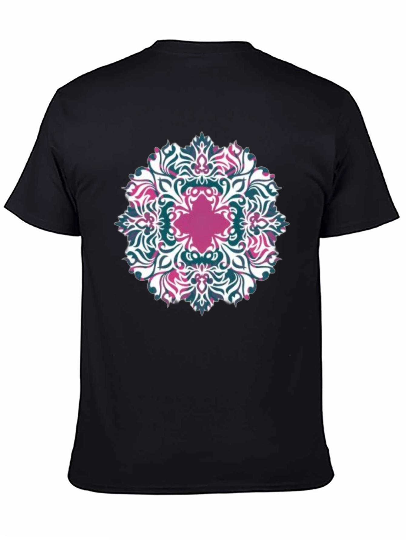 Floral Mandala Graphic Tee - Black