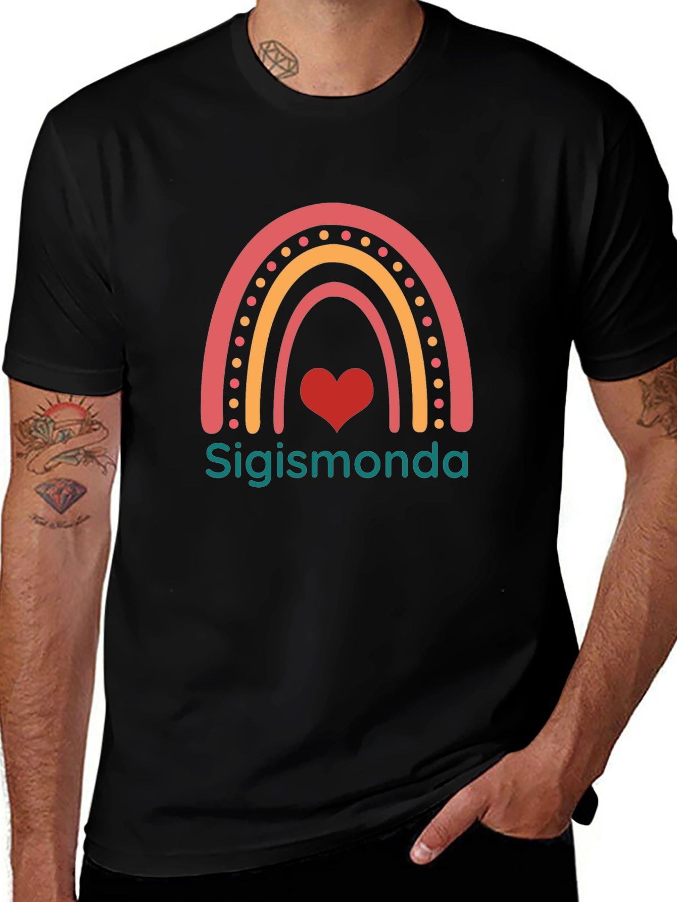 Rainbow Heart Sigismonda Personalized T-Shirt