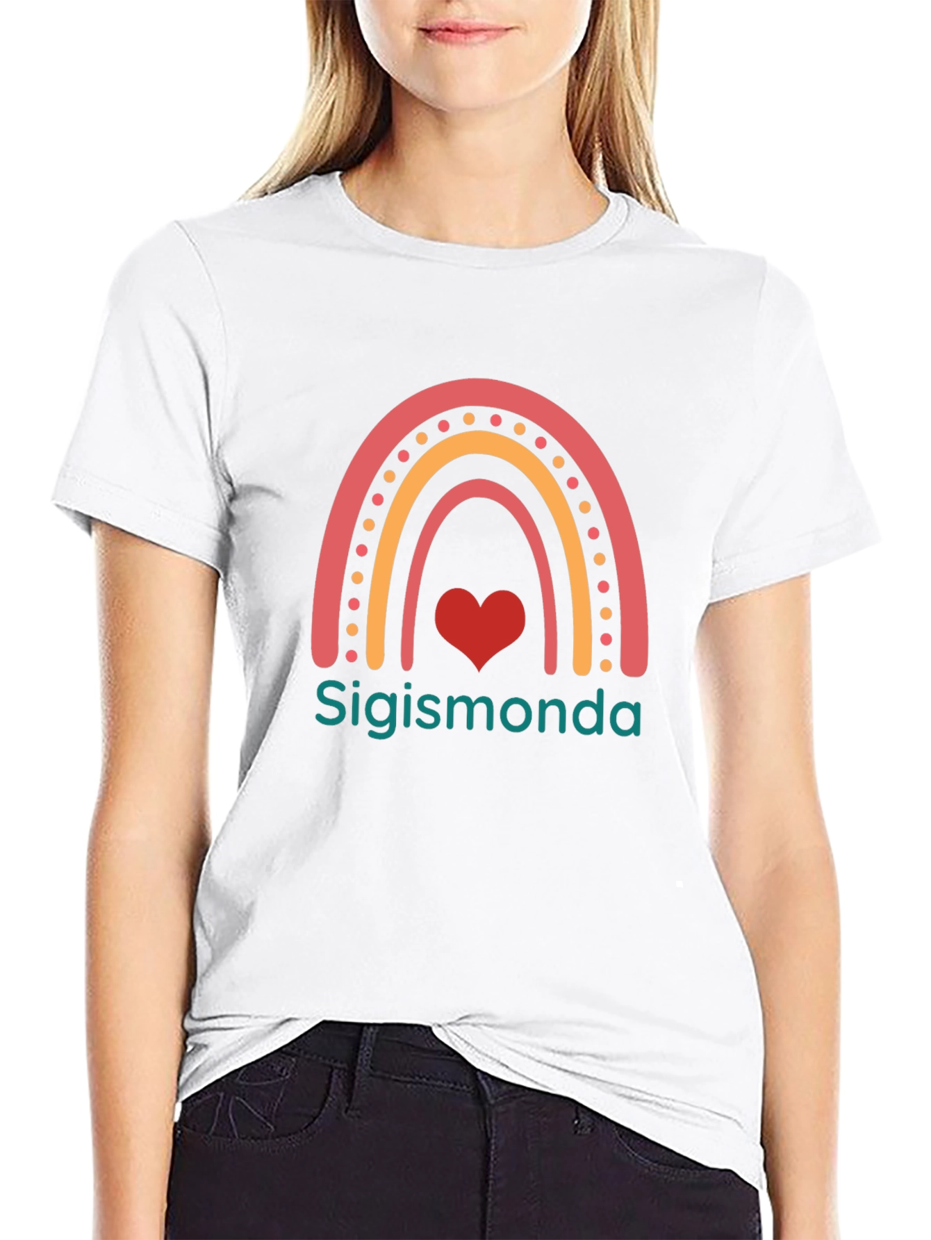 Rainbow Heart Sigismonda Personalized T-Shirt