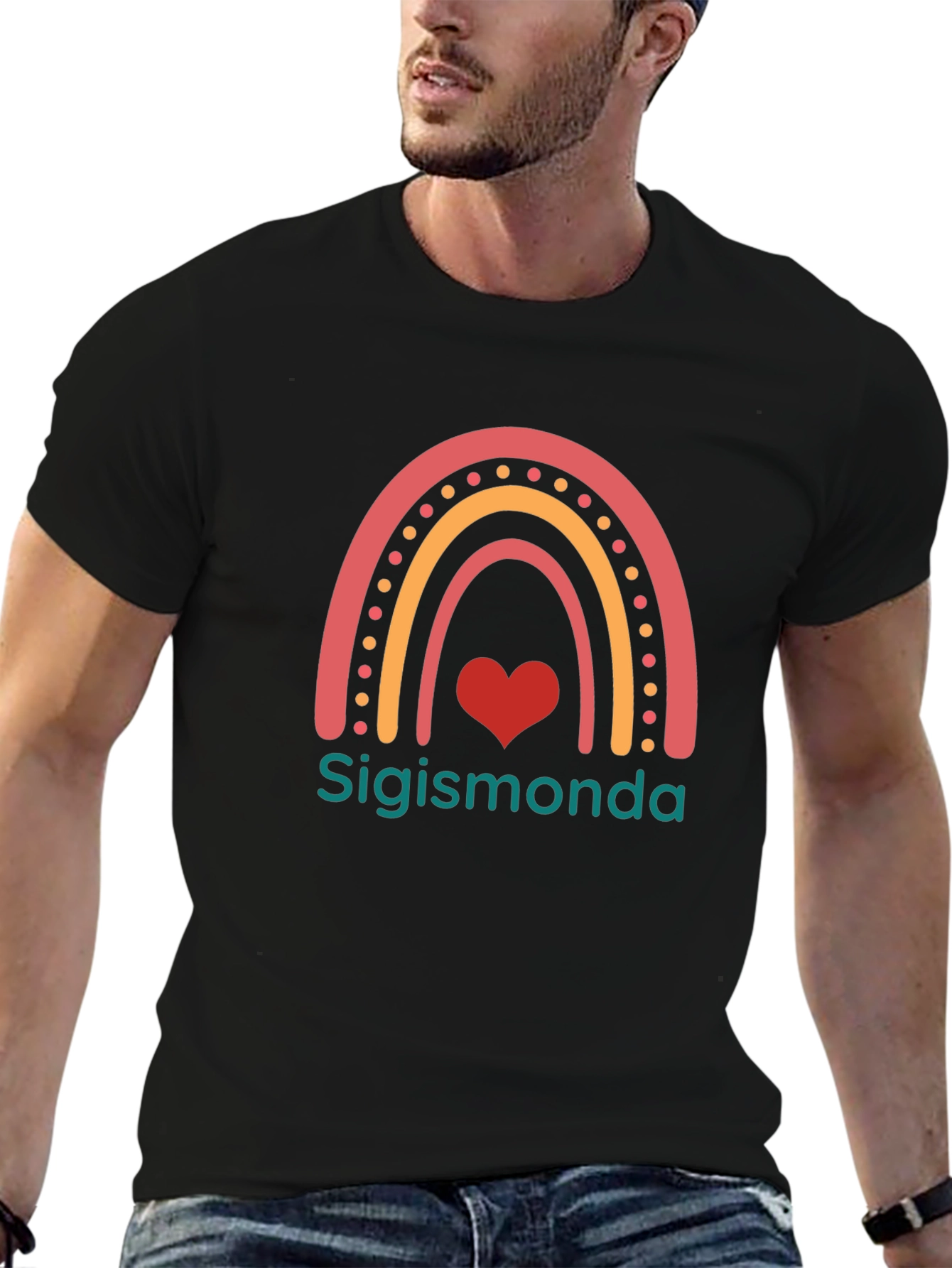 Rainbow Heart Sigismonda Personalized T-Shirt