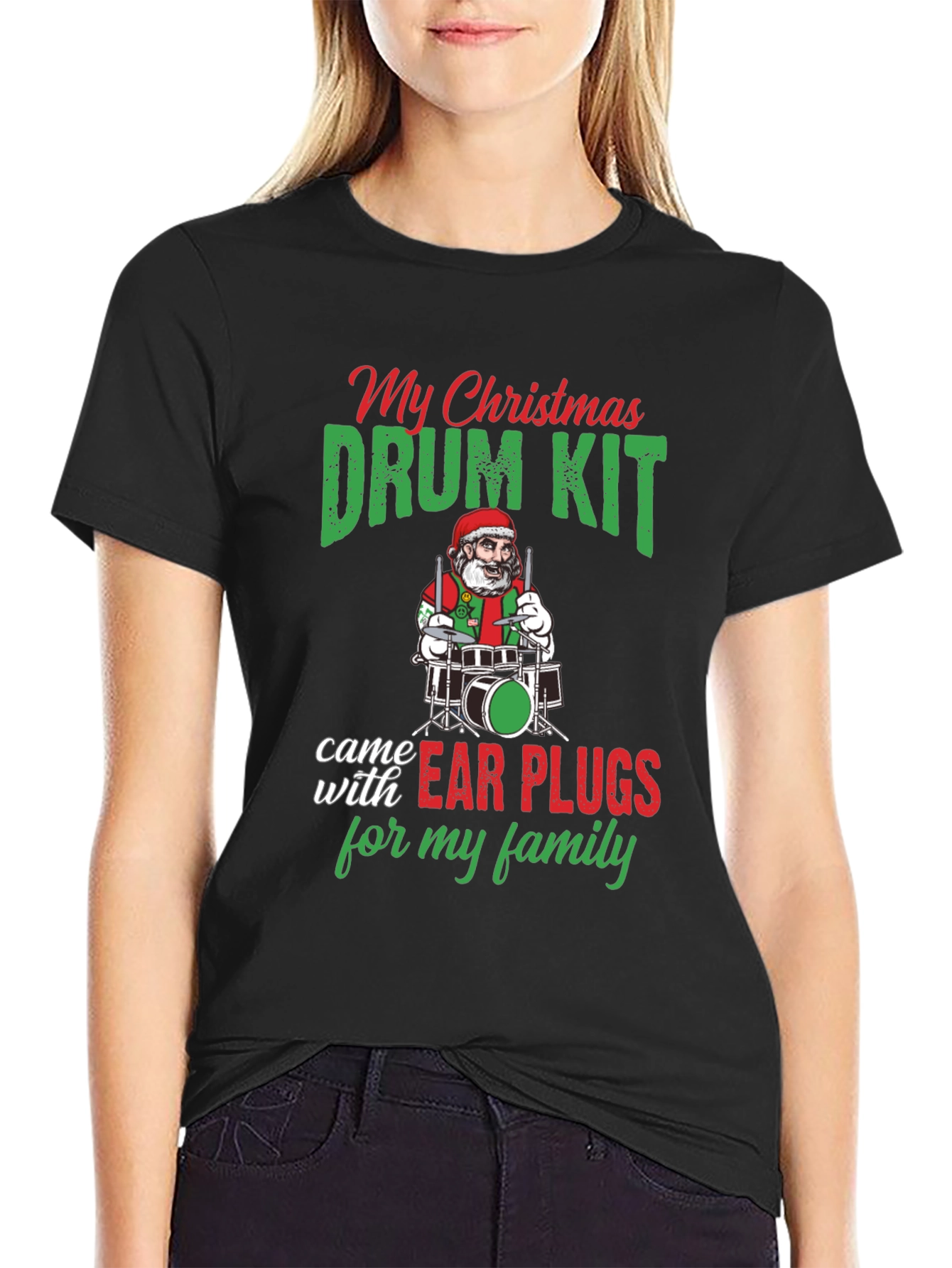 Funny Christmas Drum Kit T-Shirt