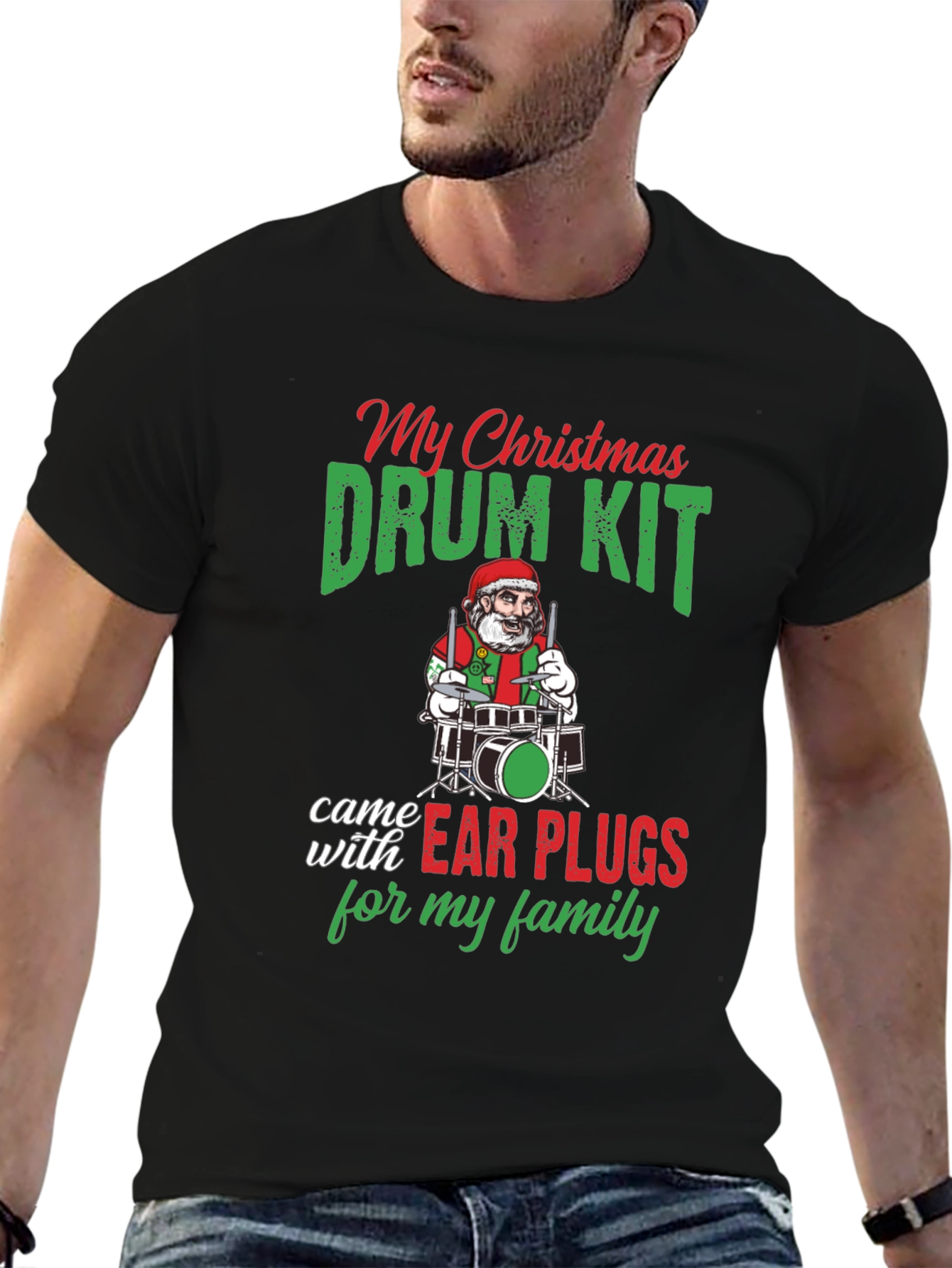 Funny Christmas Drum Kit T-Shirt