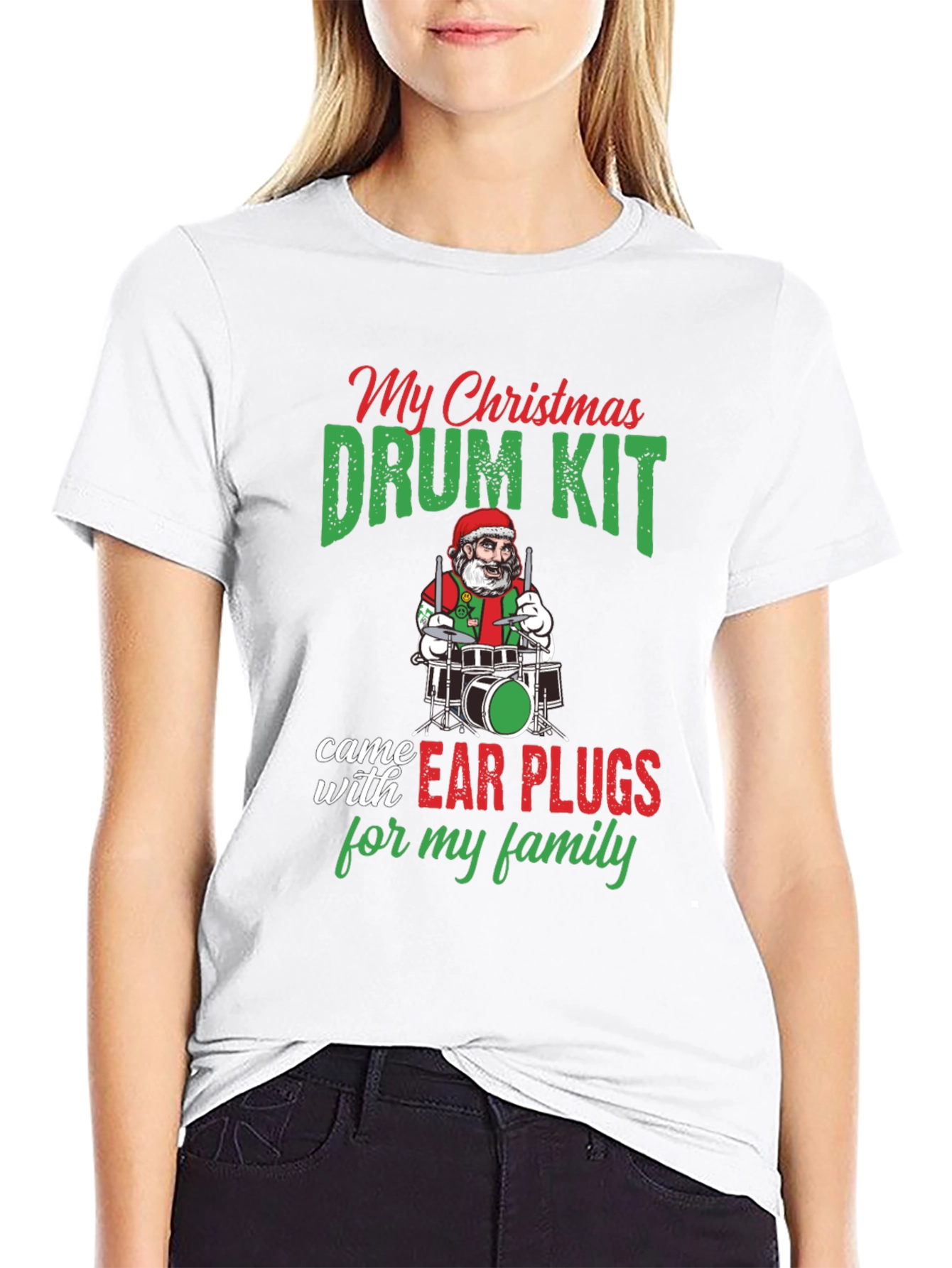 Funny Christmas Drum Kit T-Shirt