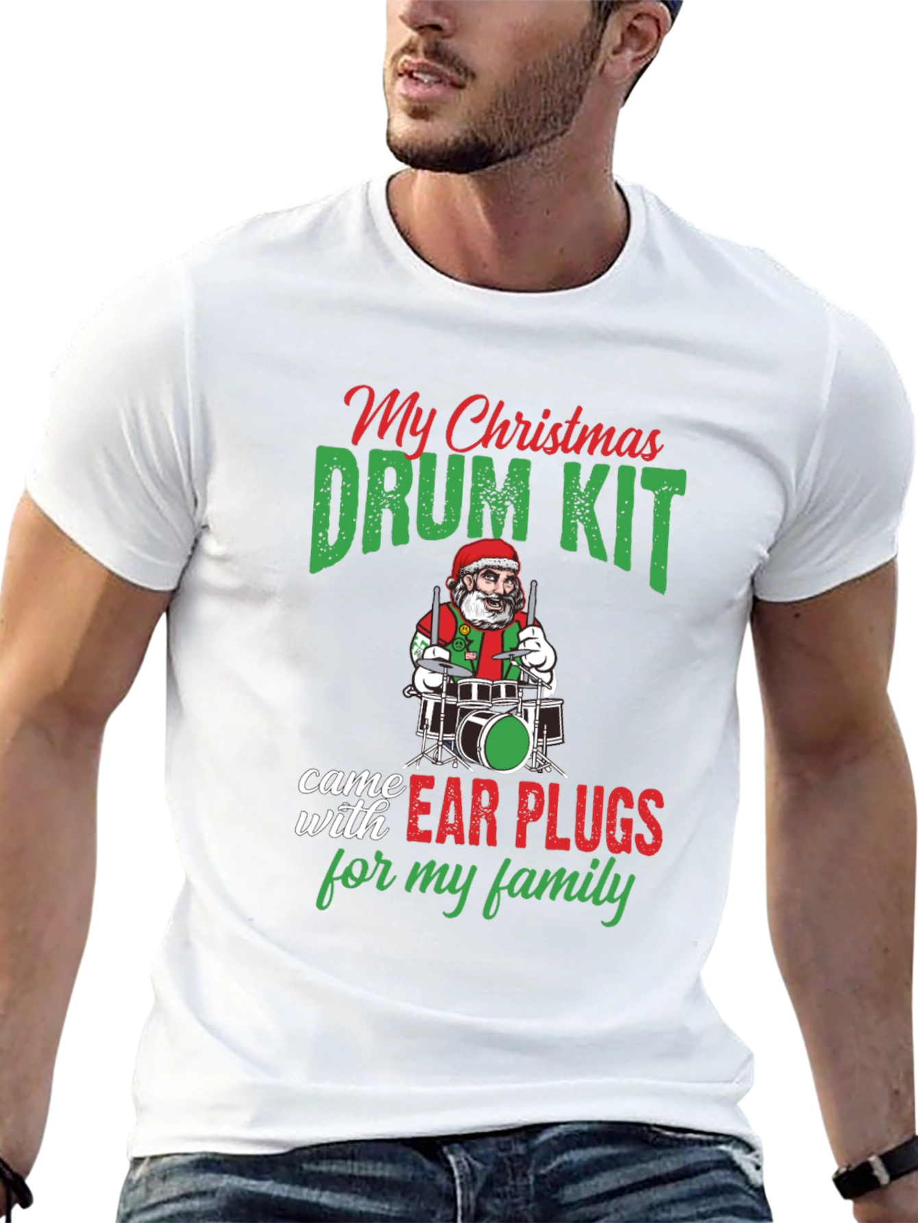 Funny Christmas Drum Kit T-Shirt