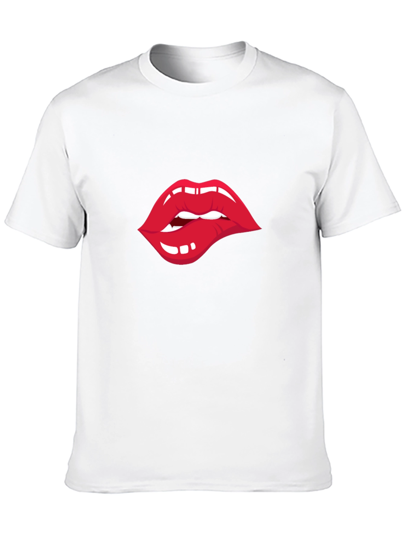 Biting Lips Graphic T-Shirt - Unisex Crew Neck Tee