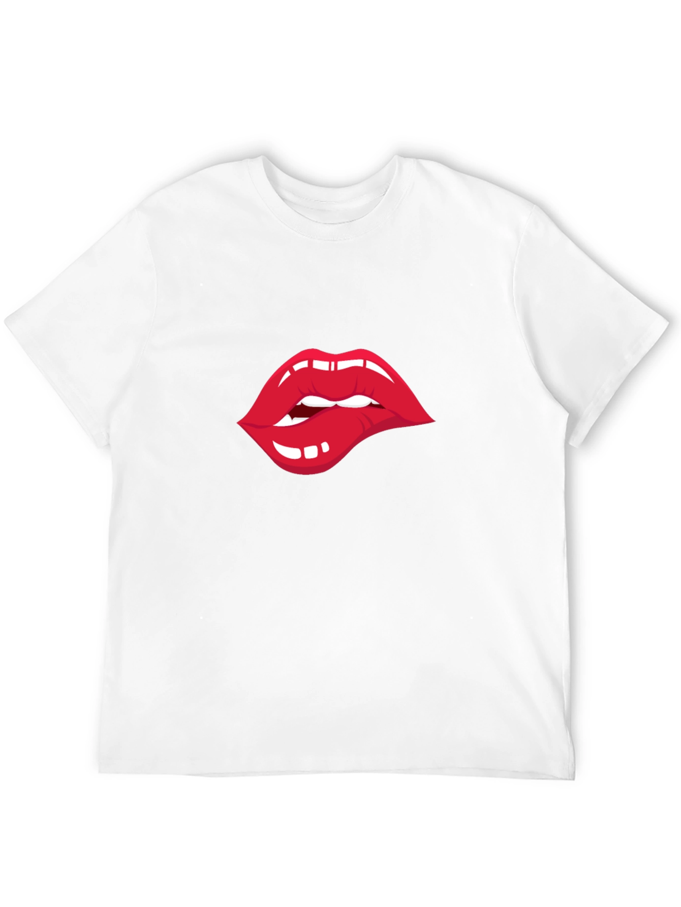 Biting Lips Graphic T-Shirt - Unisex Crew Neck Tee