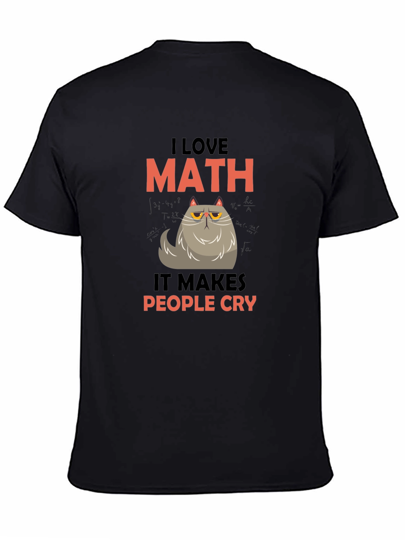 I Love Math Funny Cat Graphic T-Shirt