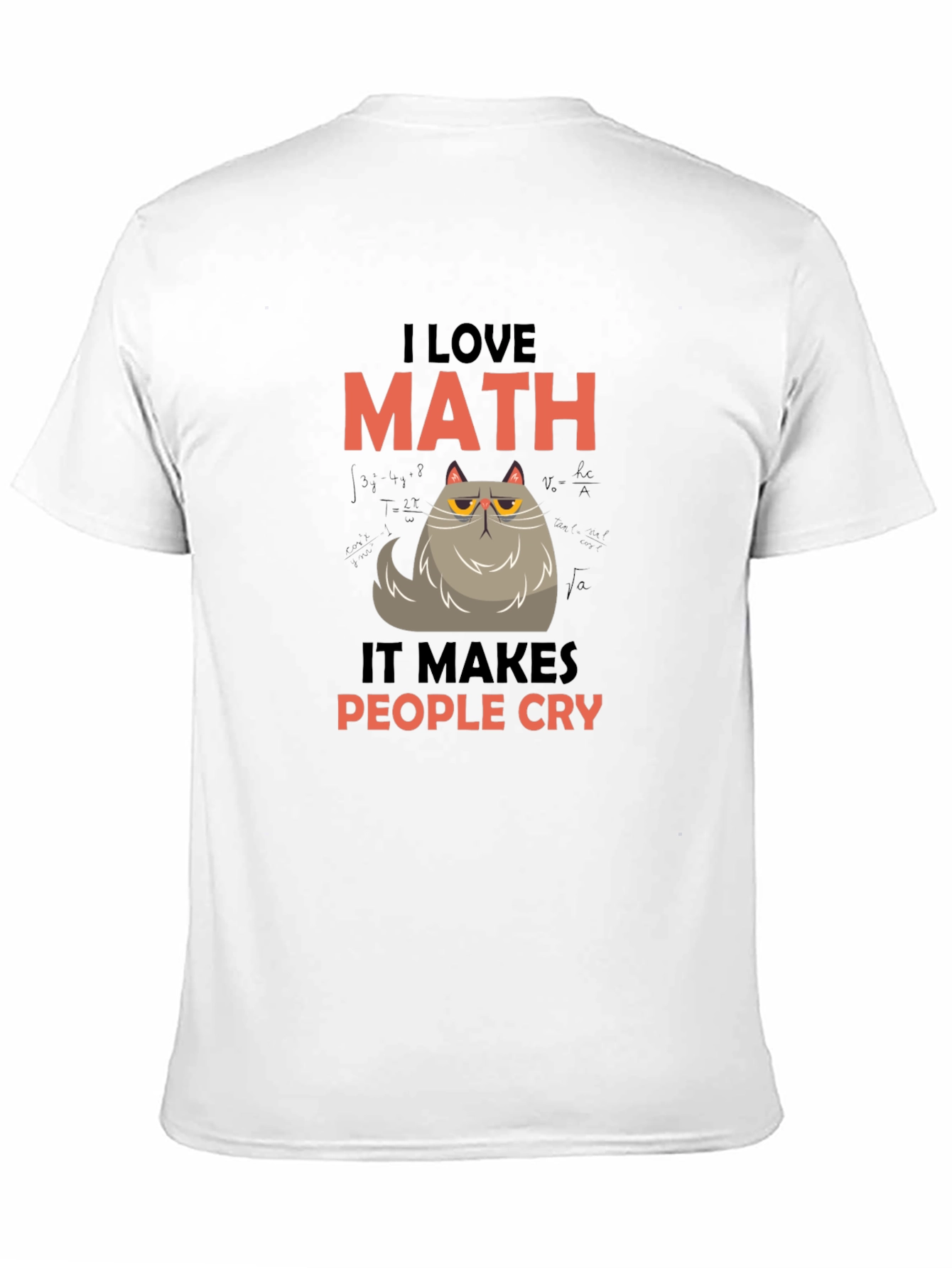 I Love Math Funny Cat Graphic T-Shirt