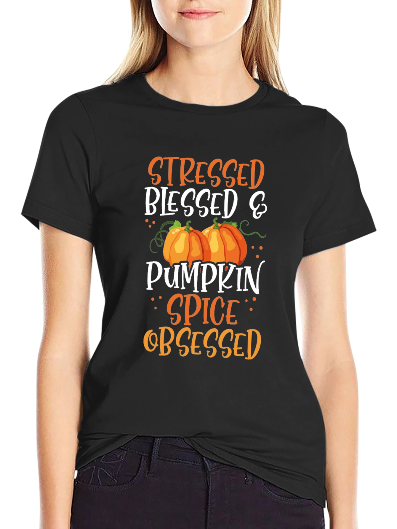 Stressed Blessed & Pumpkin Spice Obsessed T-Shirt