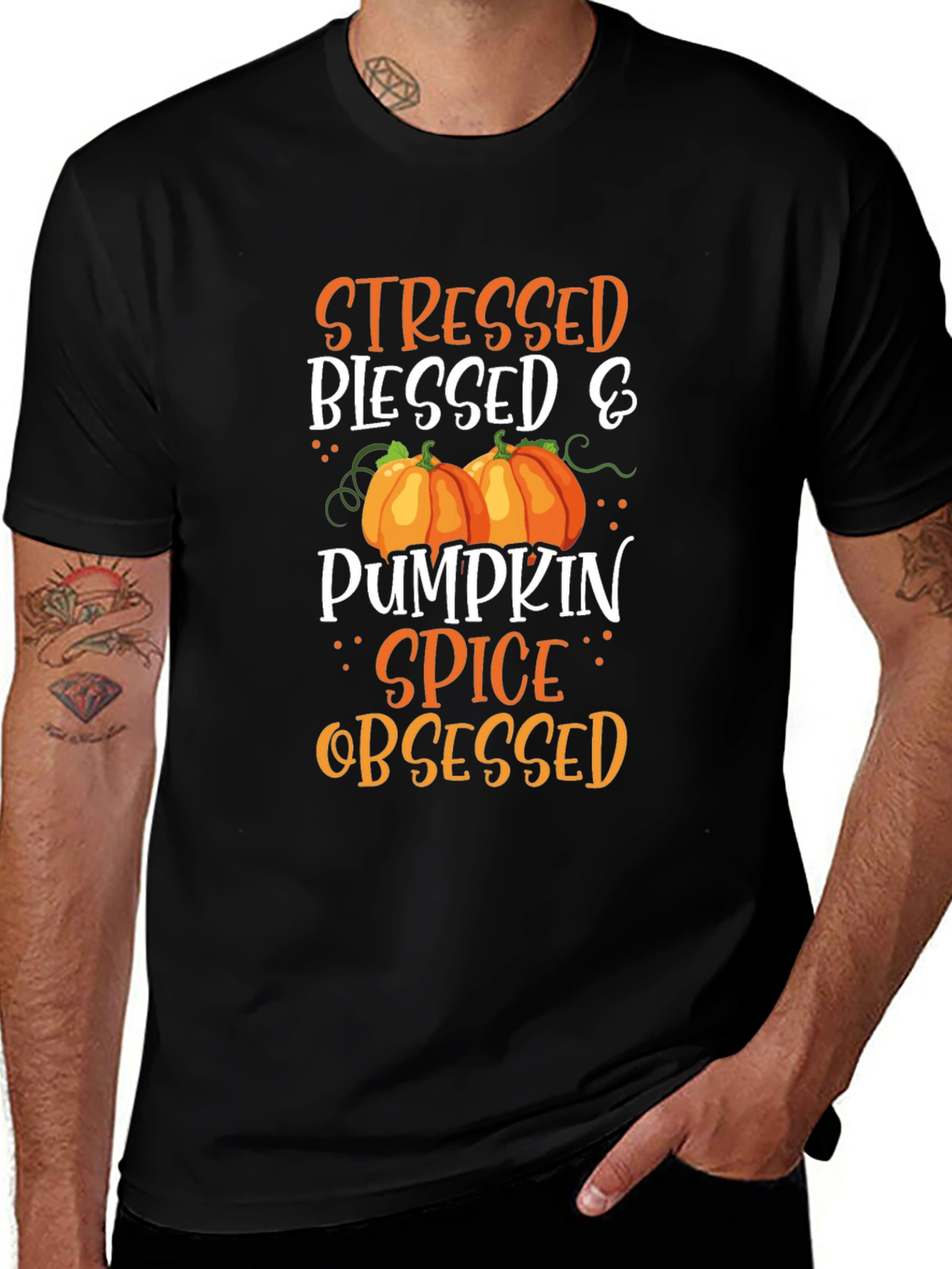 Stressed Blessed & Pumpkin Spice Obsessed T-Shirt