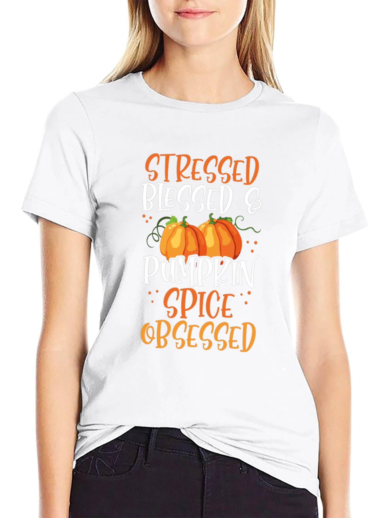 Stressed Blessed & Pumpkin Spice Obsessed T-Shirt