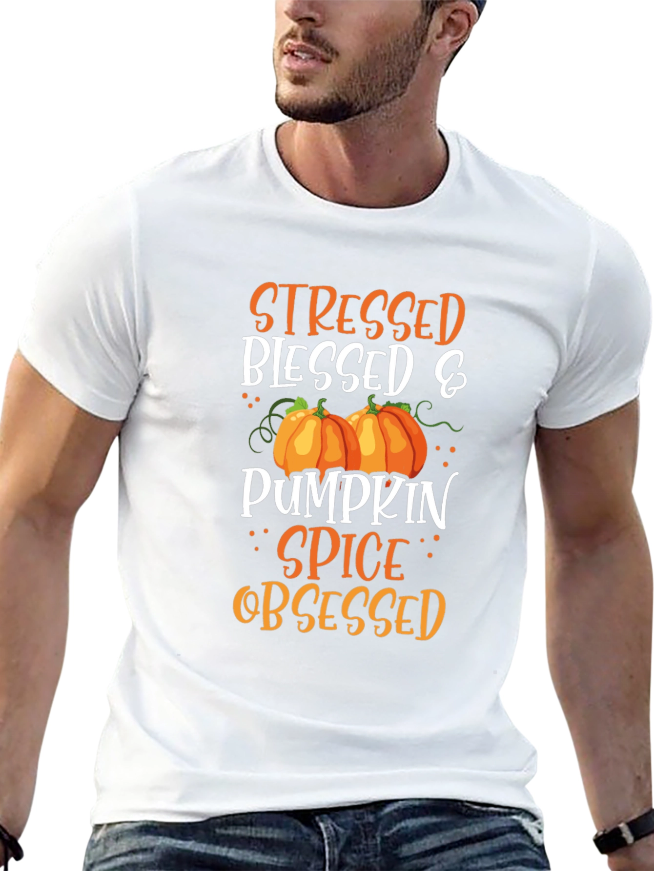 Stressed Blessed & Pumpkin Spice Obsessed T-Shirt
