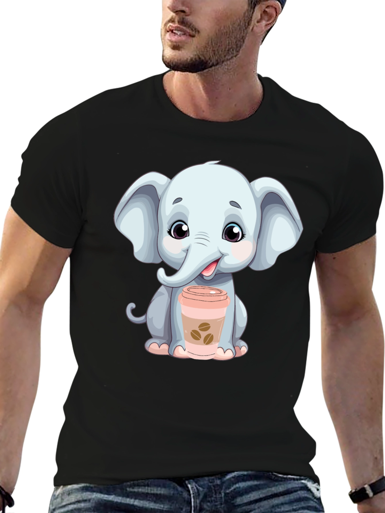 Cute Elephant Coffee Lover T-Shirt