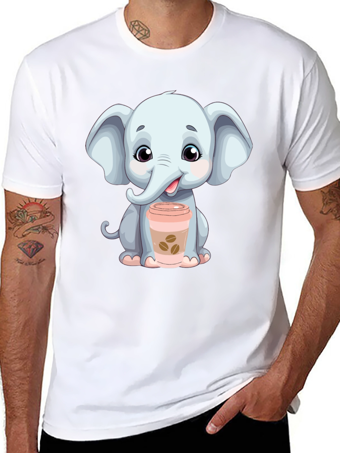 Cute Elephant Coffee Lover T-Shirt