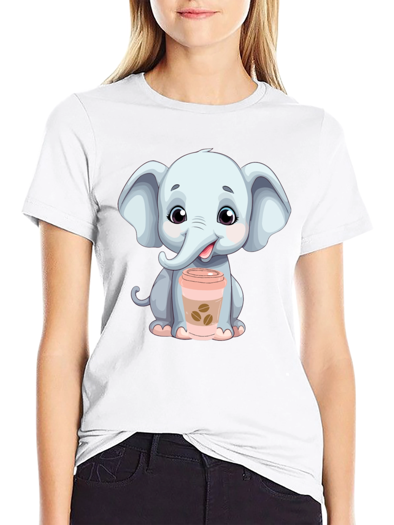 Cute Elephant Coffee Lover T-Shirt