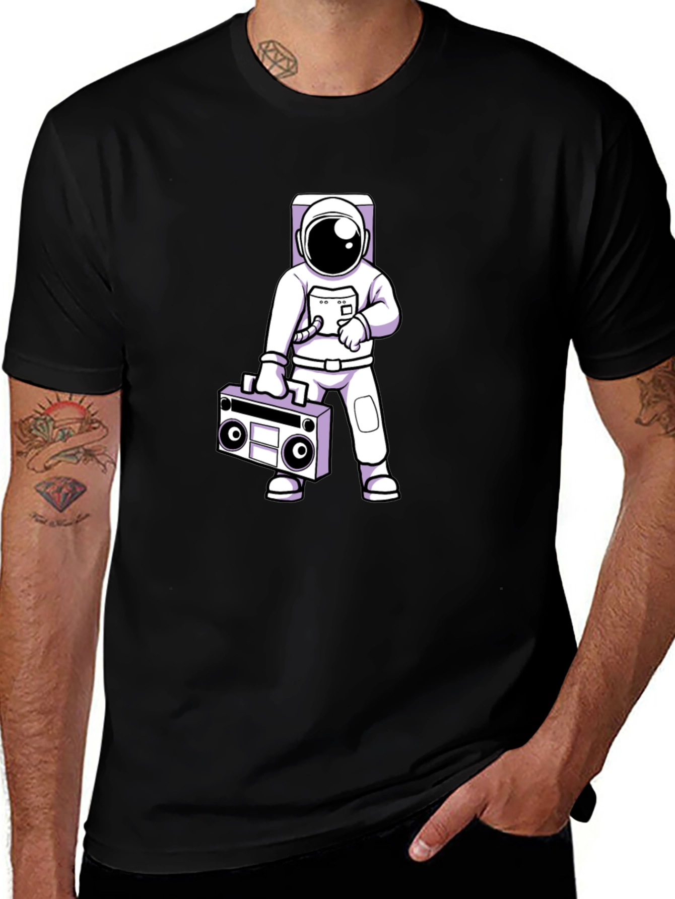 Astronaut Boombox Graphic T-Shirt