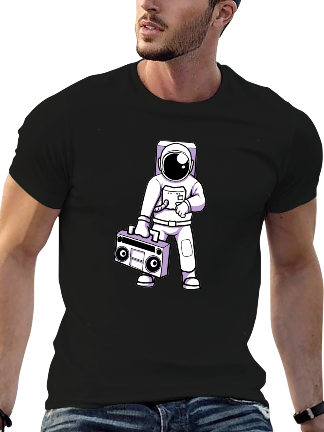 Astronaut Boombox Graphic T-Shirt