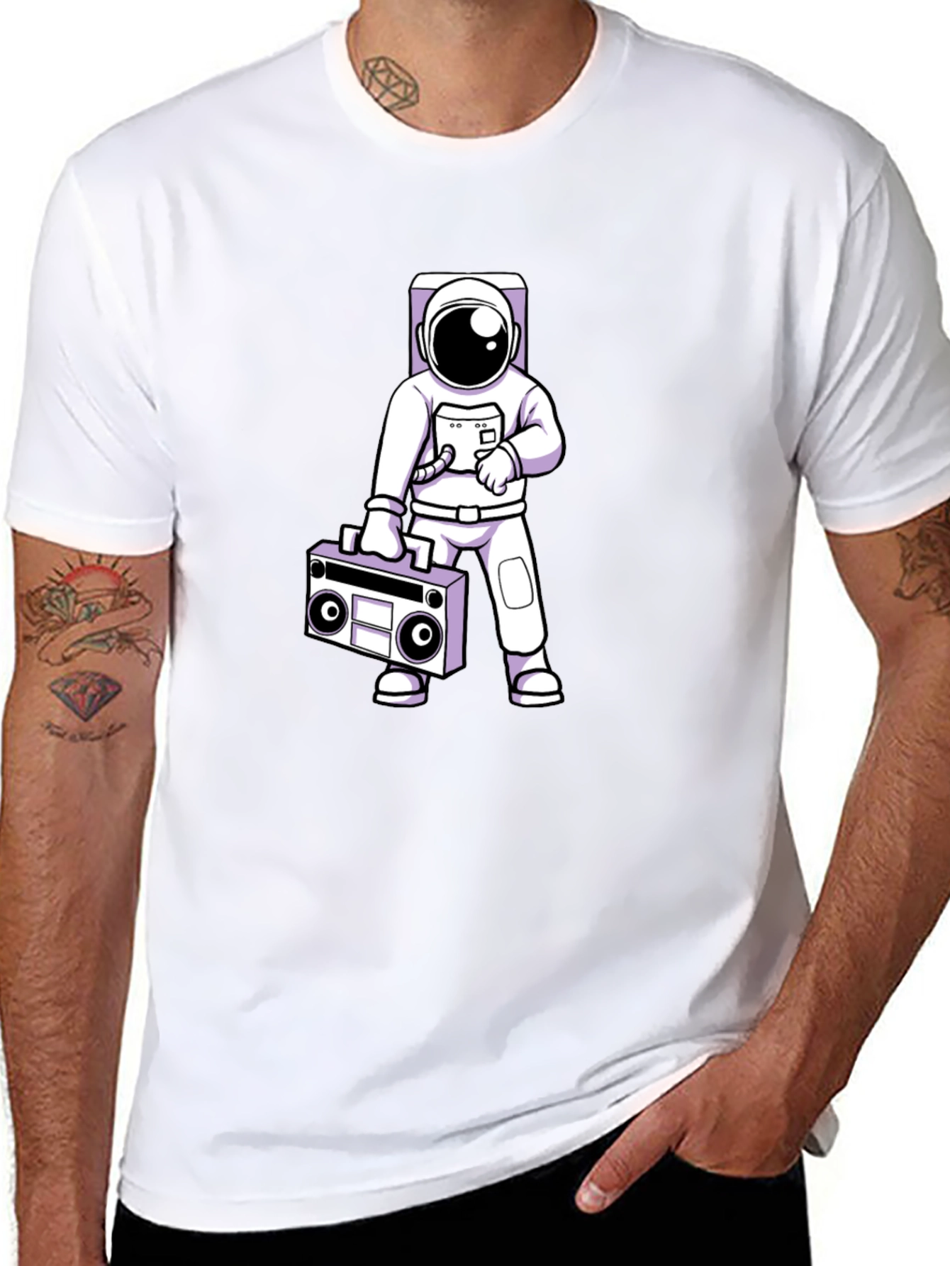 Astronaut Boombox Graphic T-Shirt