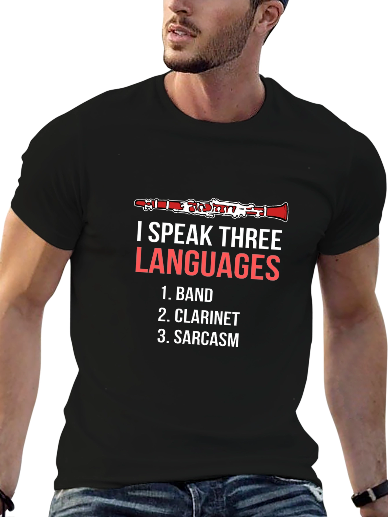 I Speak Three Languages Clarinet Player T-Shirt