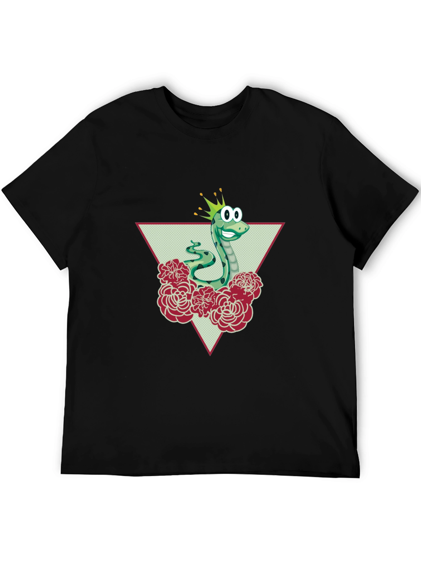 Funny Snake Prince Graphic Tee - Black