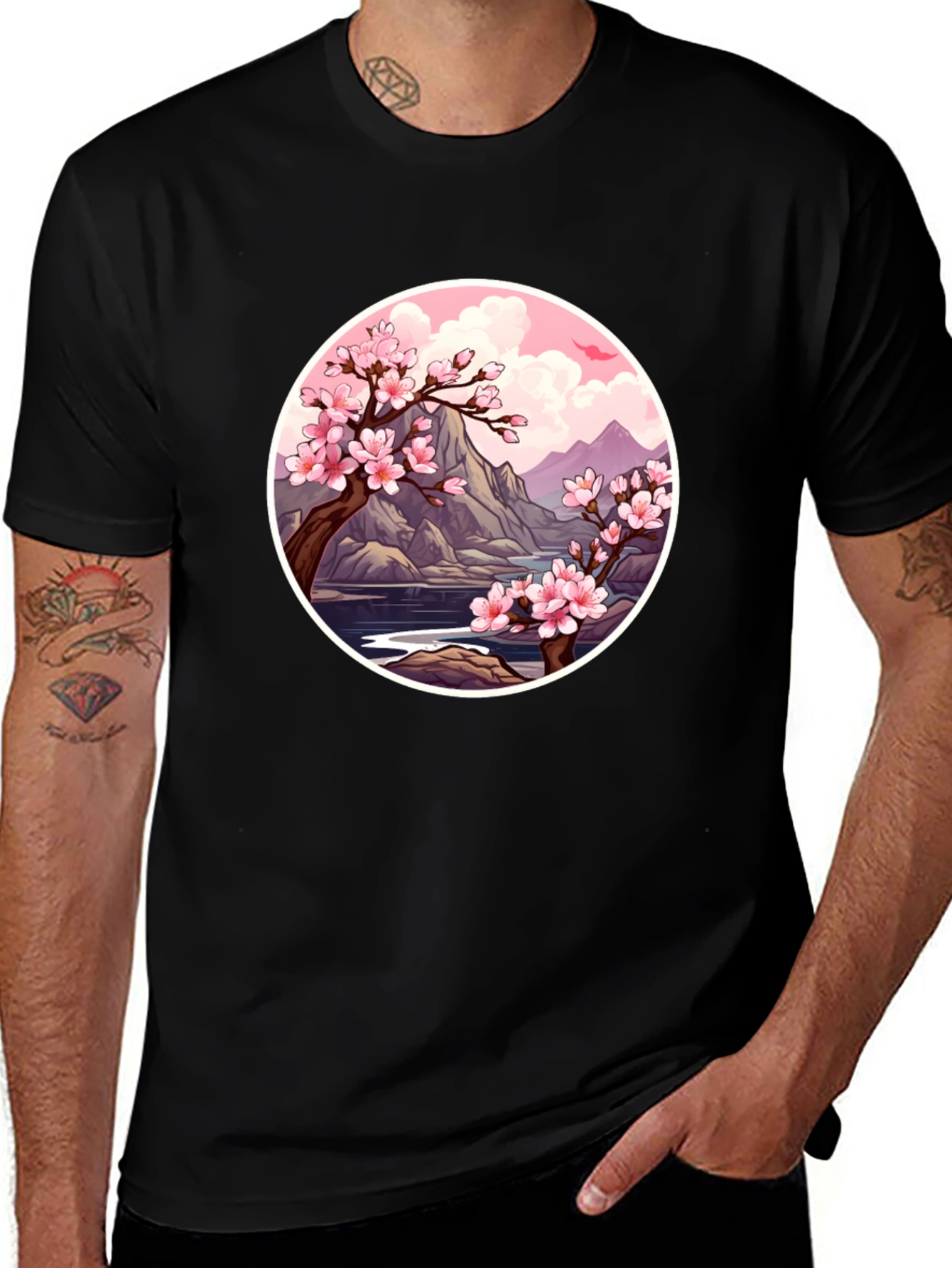 Cherry Blossom Graphic Tee - Nature Inspired Design
