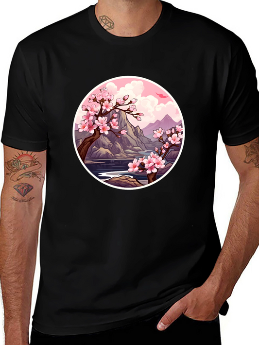 Cherry Blossom Graphic Tee - Nature Inspired Design