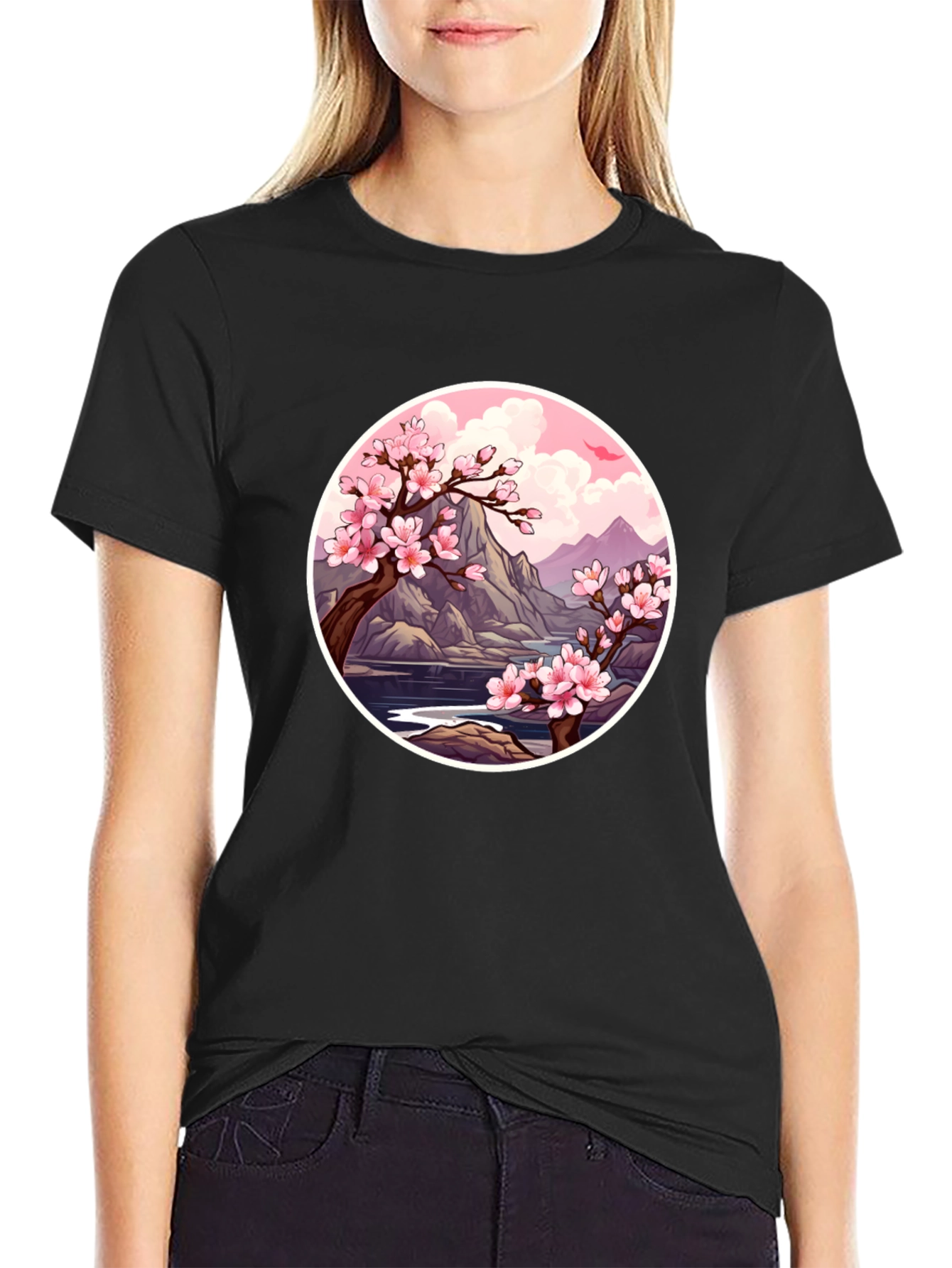 Cherry Blossom Graphic Tee - Nature Inspired Design