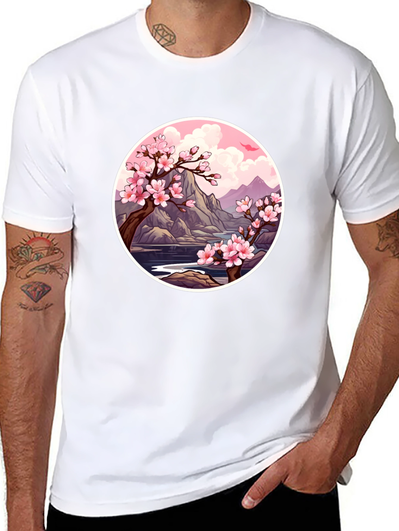 Cherry Blossom Graphic Tee - Nature Inspired Design