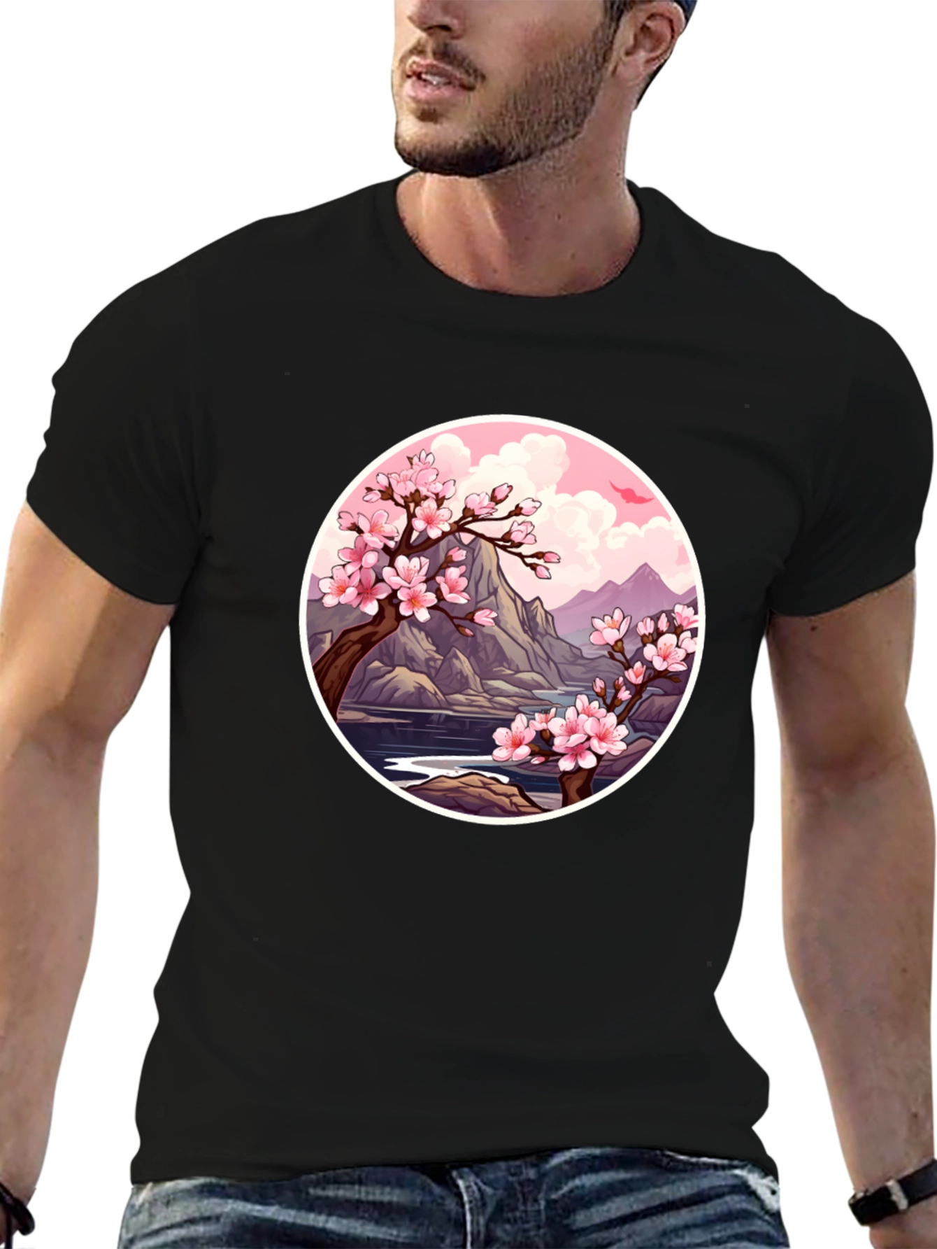 Cherry Blossom Graphic Tee - Nature Inspired Design