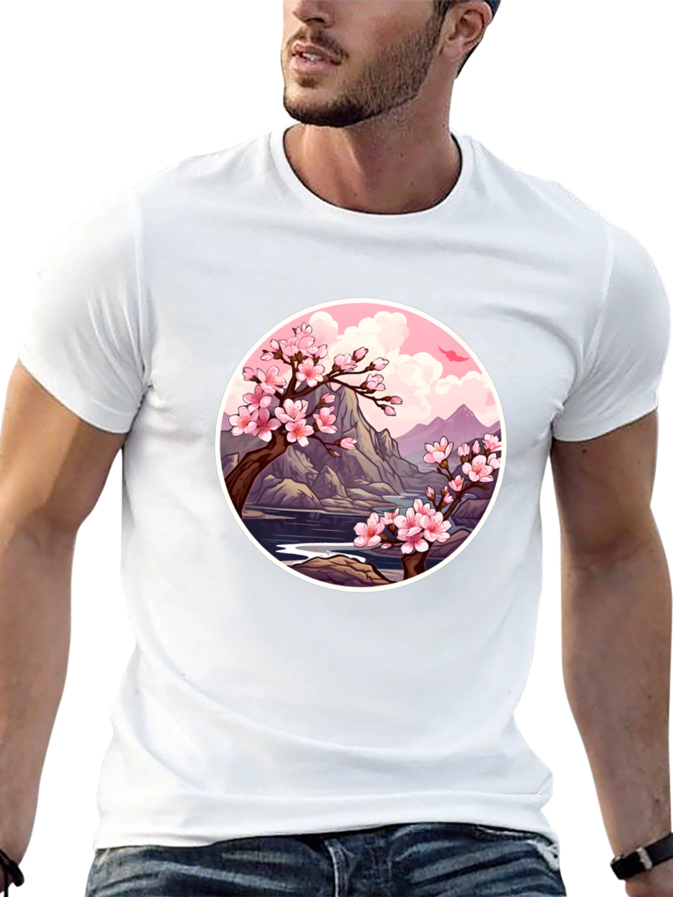 Cherry Blossom Graphic Tee - Nature Inspired Design