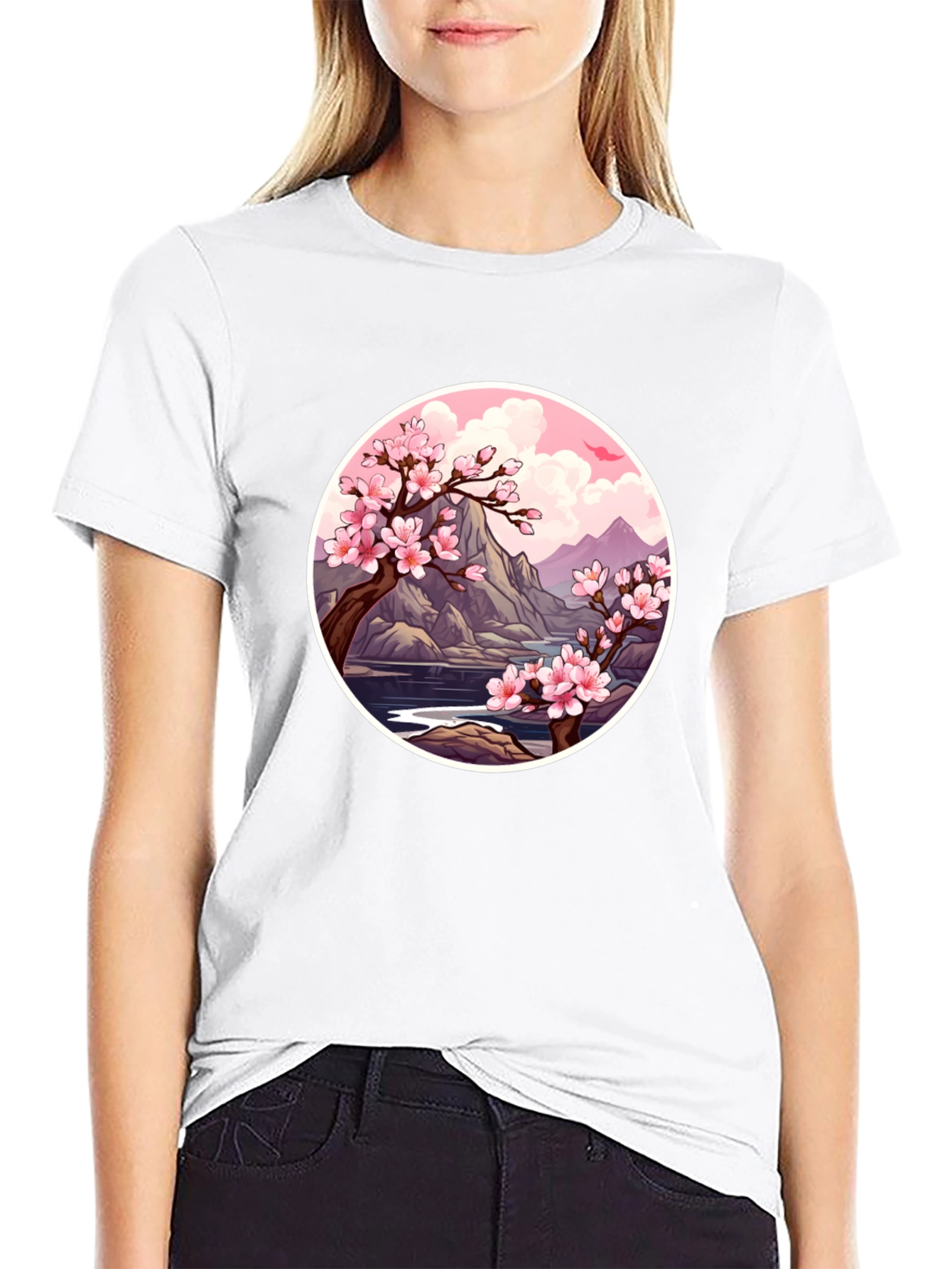 Cherry Blossom Graphic Tee - Nature Inspired Design