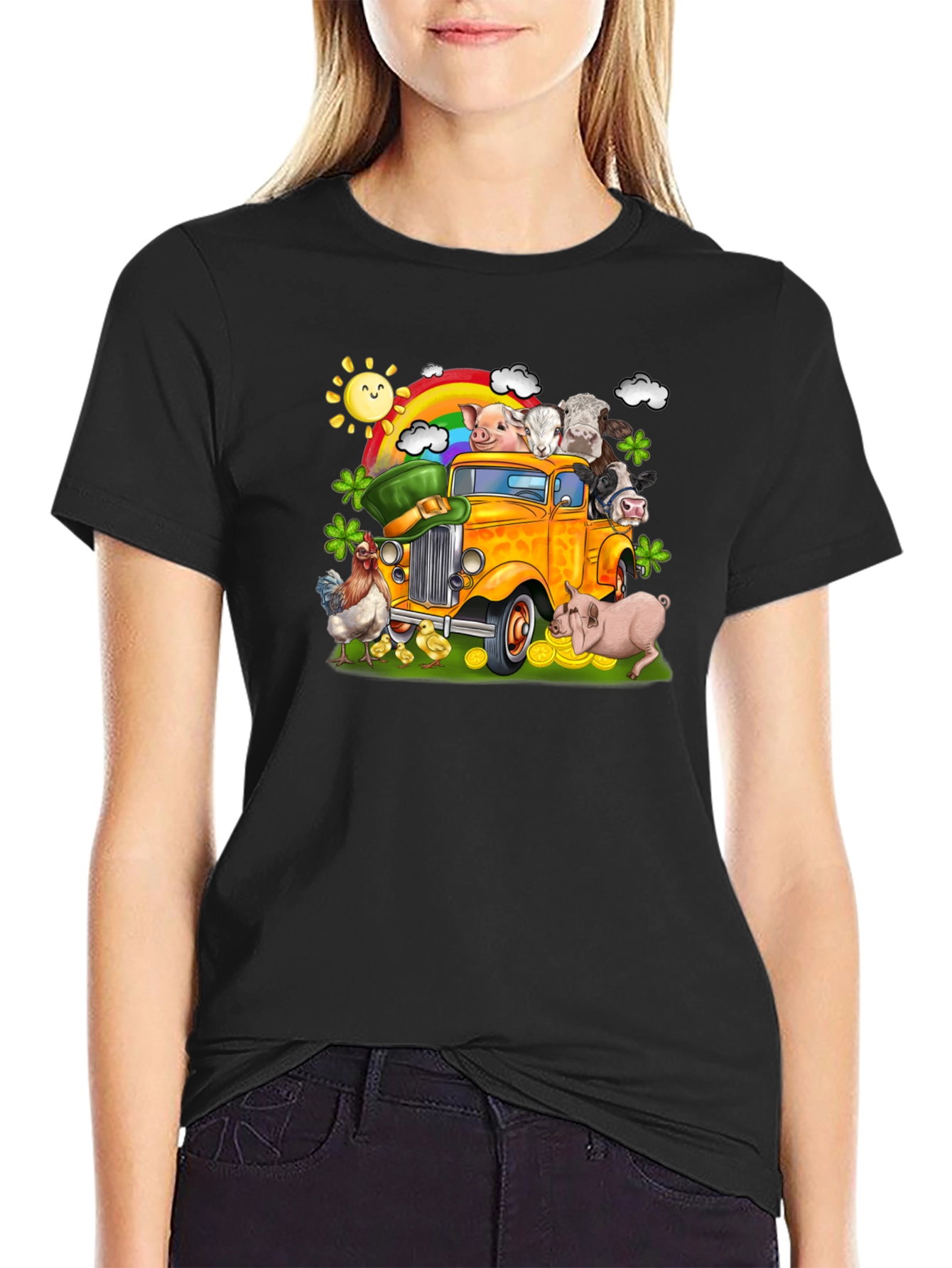 St Patricks Day Animals Truck T-Shirt