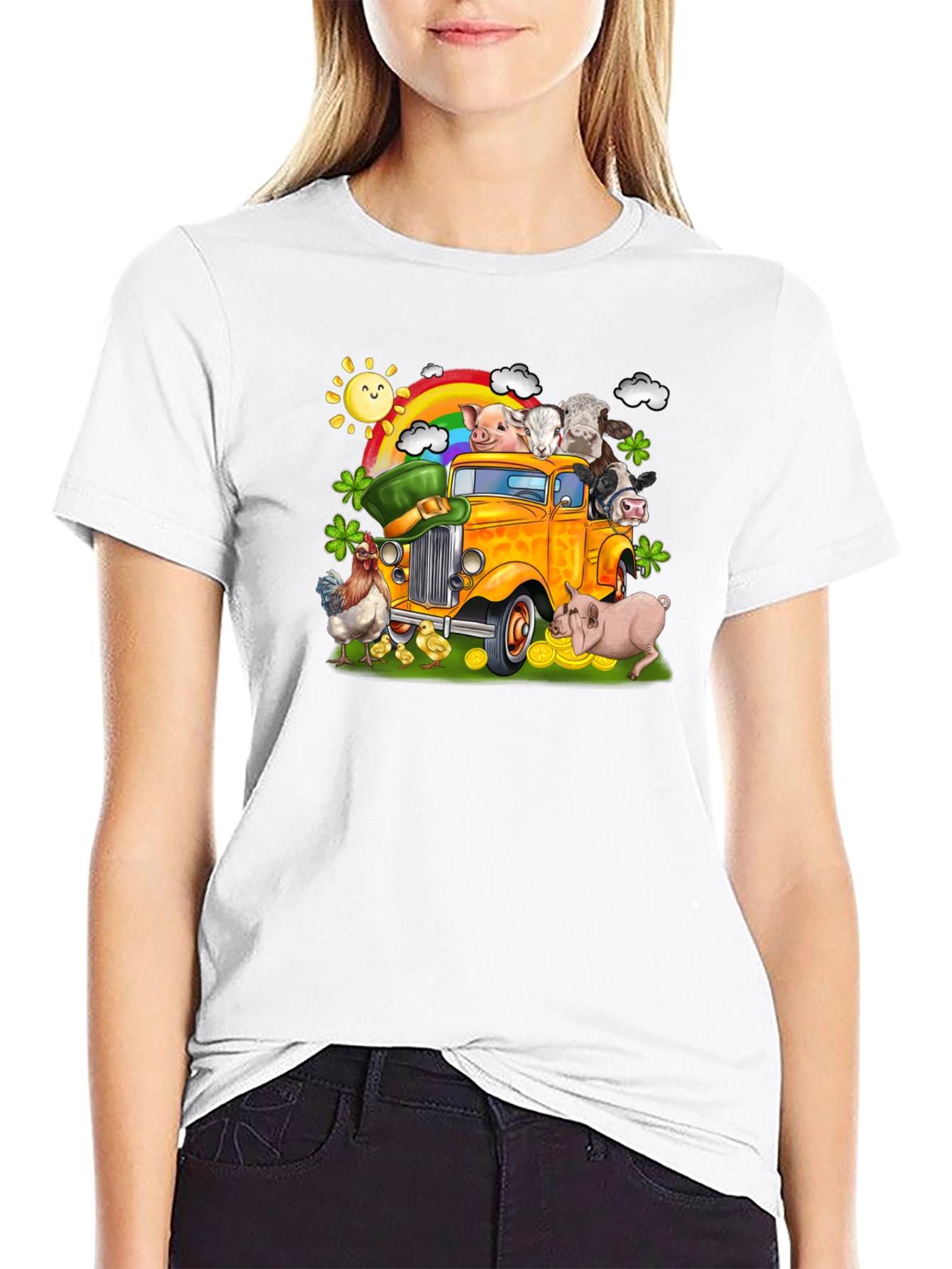 St Patricks Day Animals Truck T-Shirt