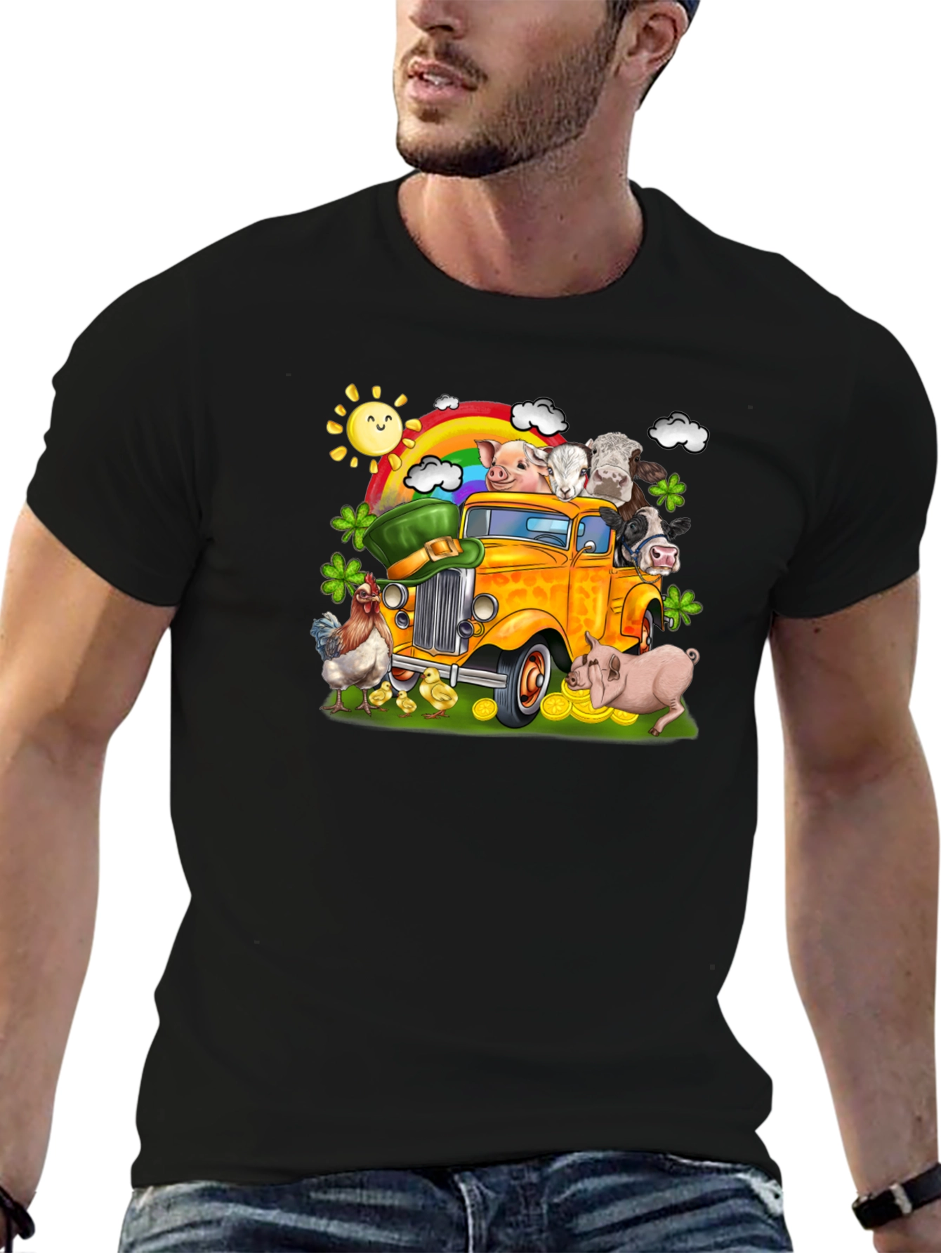 St Patricks Day Animals Truck T-Shirt
