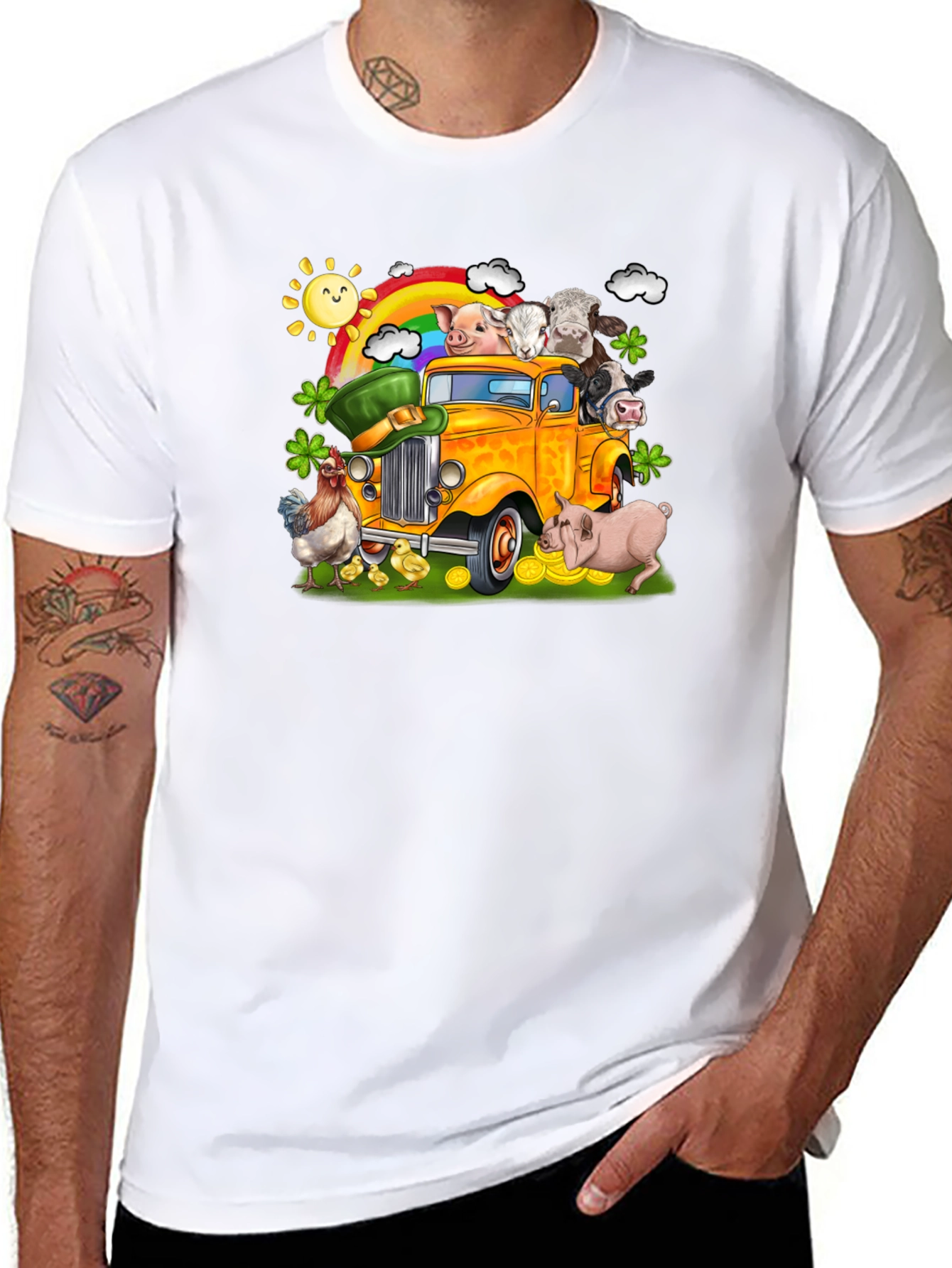 St Patricks Day Animals Truck T-Shirt