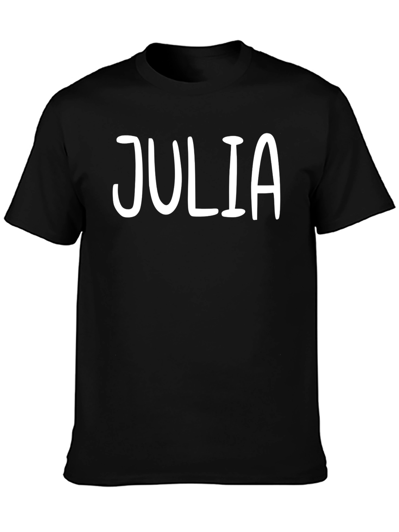 Julia Custom Name Black T-Shirt