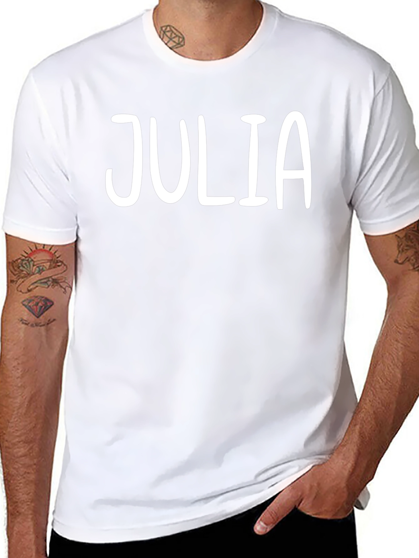Julia Custom Name Black T-Shirt