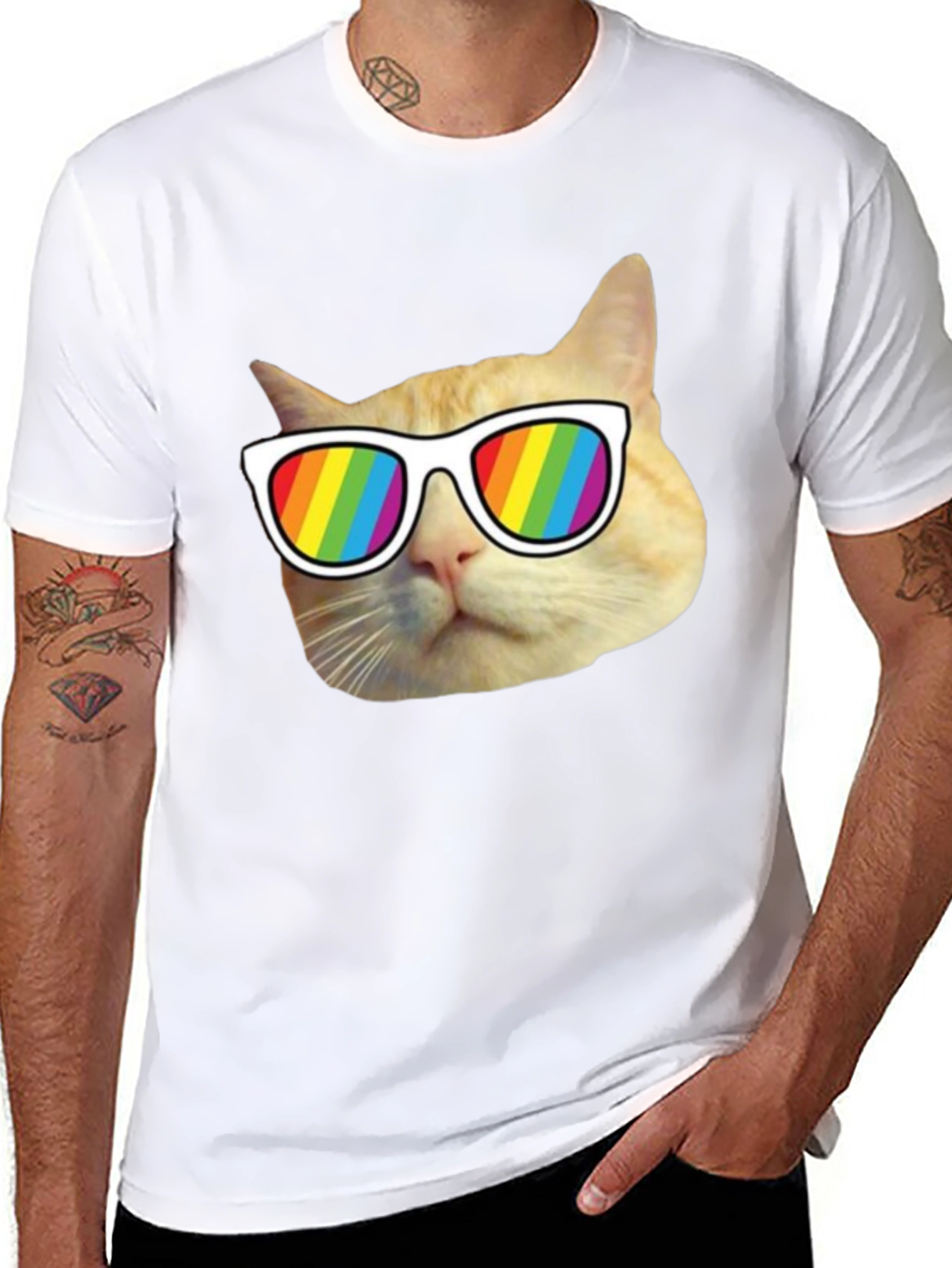 Cool Cat Pride T-Shirt - Rainbow Shades