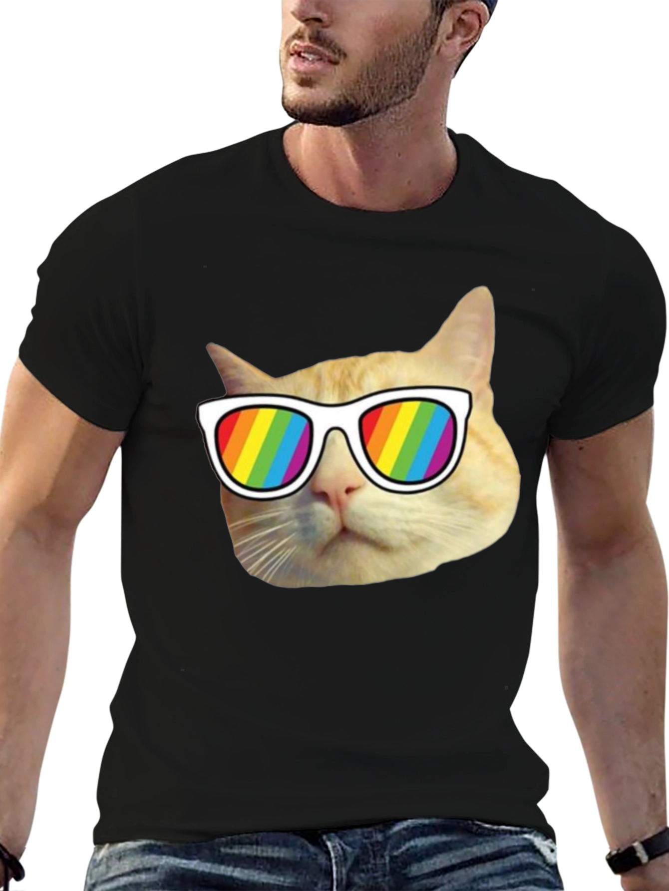 Cool Cat Pride T-Shirt - Rainbow Shades