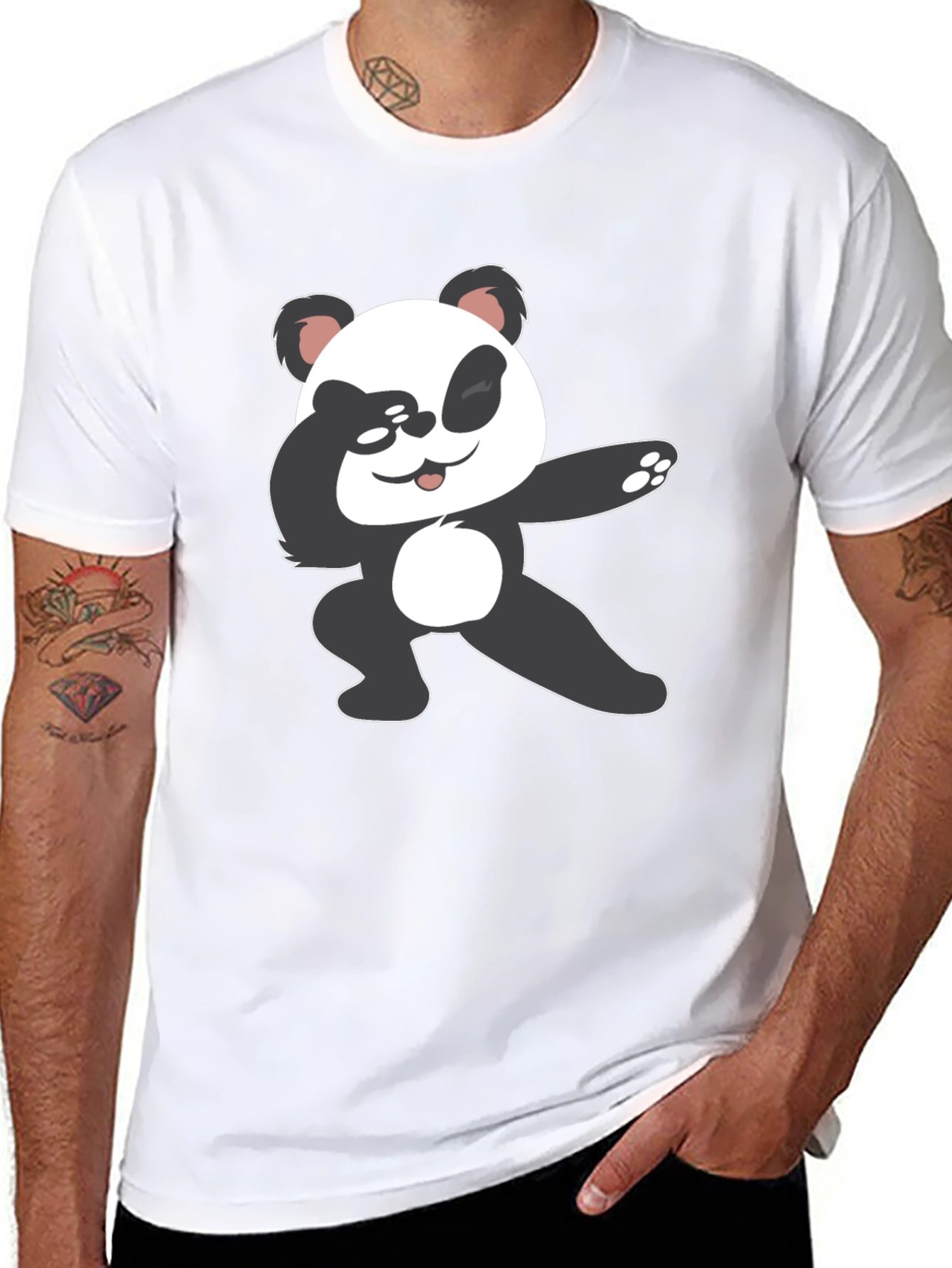 Dabbing Panda Graphic Tee - Black T-Shirt