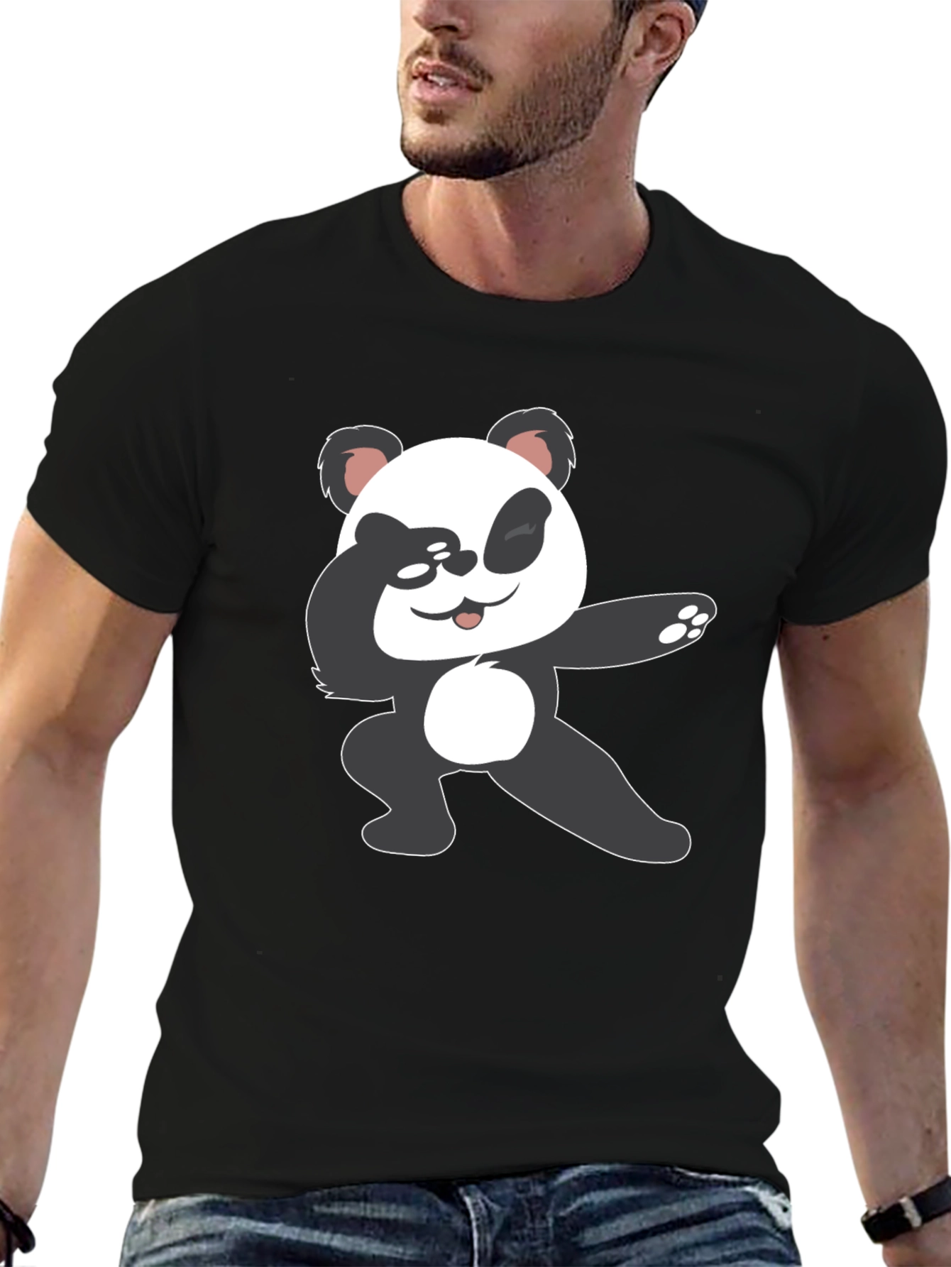 Dabbing Panda Graphic Tee - Black T-Shirt