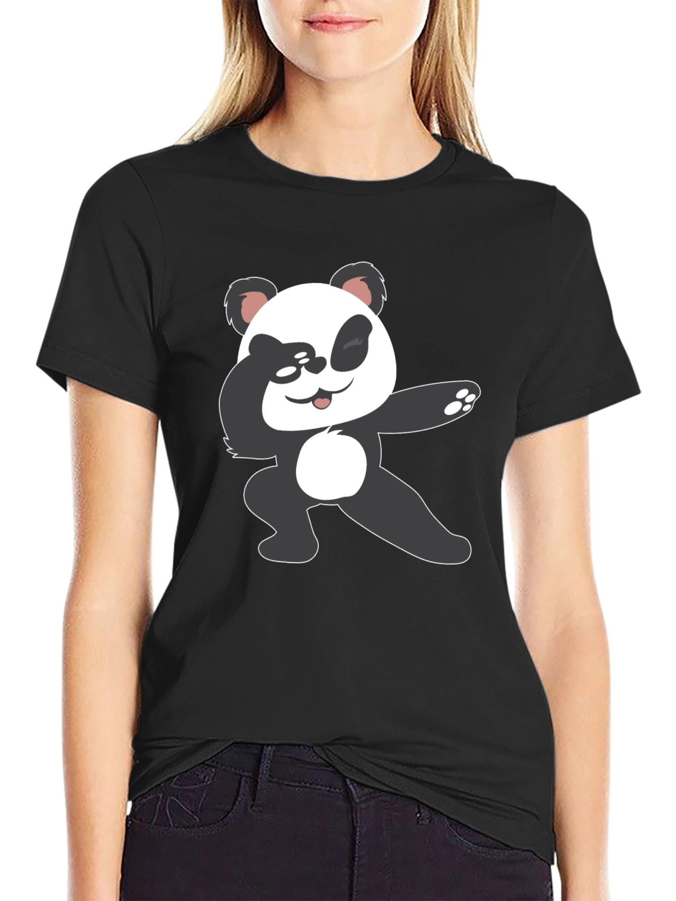 Dabbing Panda Graphic Tee - Black T-Shirt