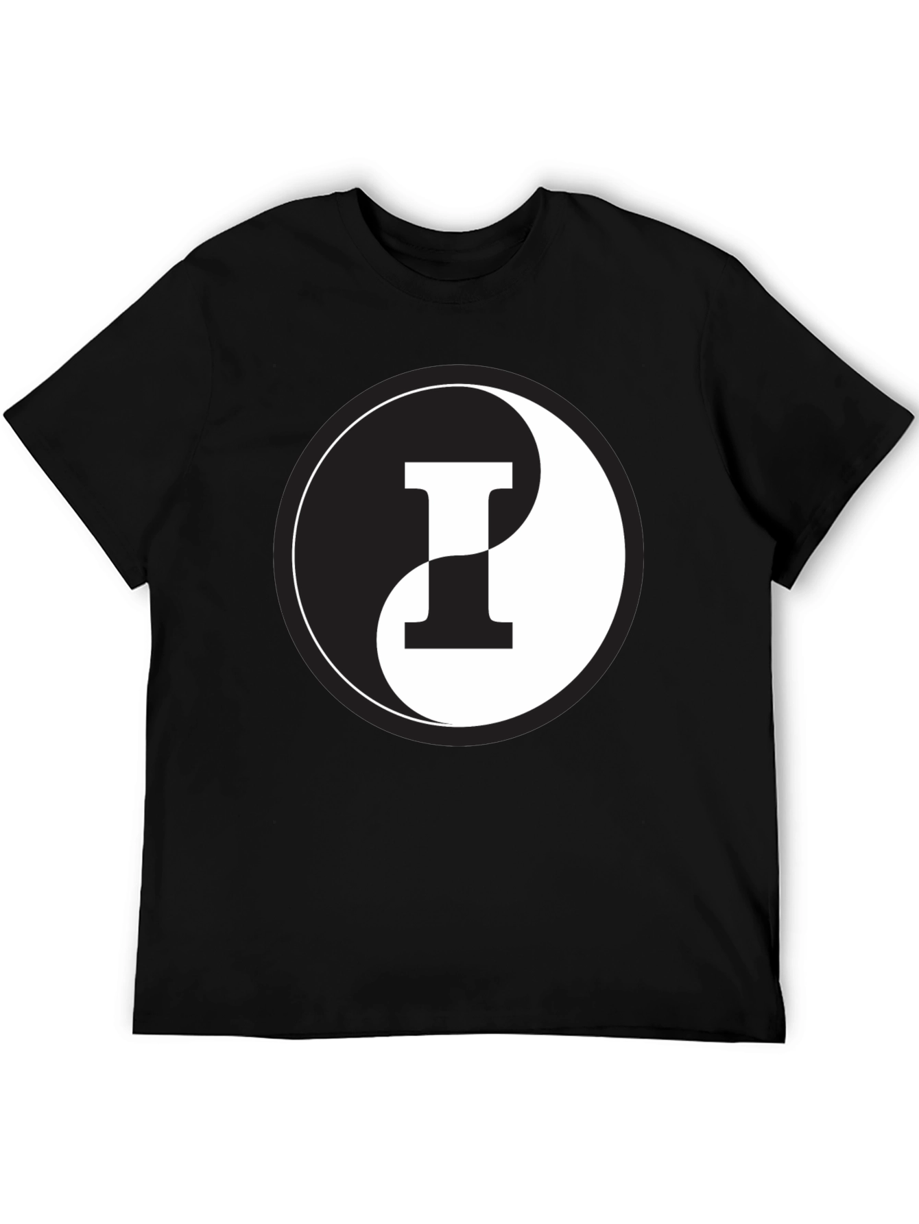 Yin Yang Letter I Graphic Tee - Black