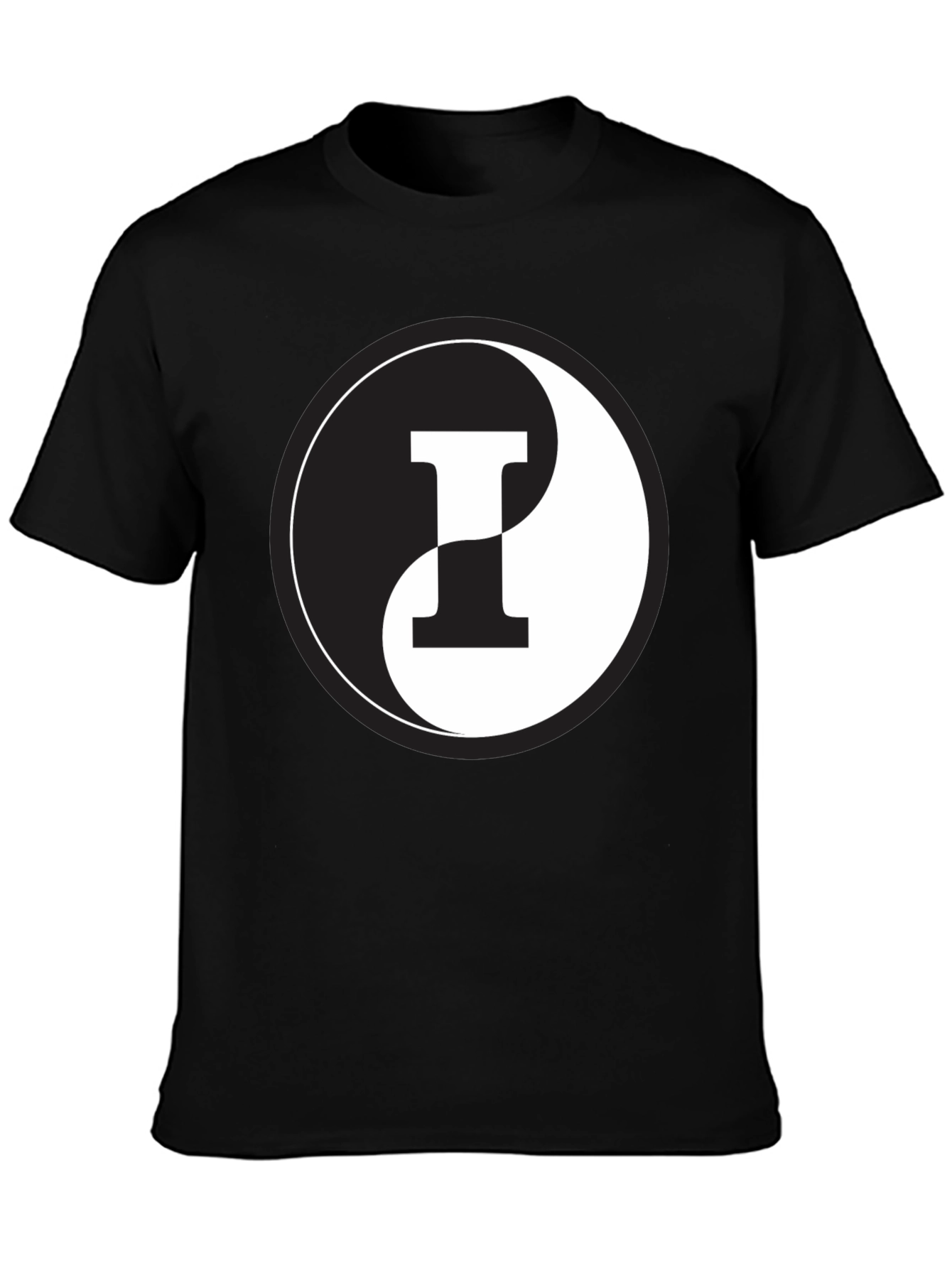 Yin Yang Letter I Graphic Tee - Black