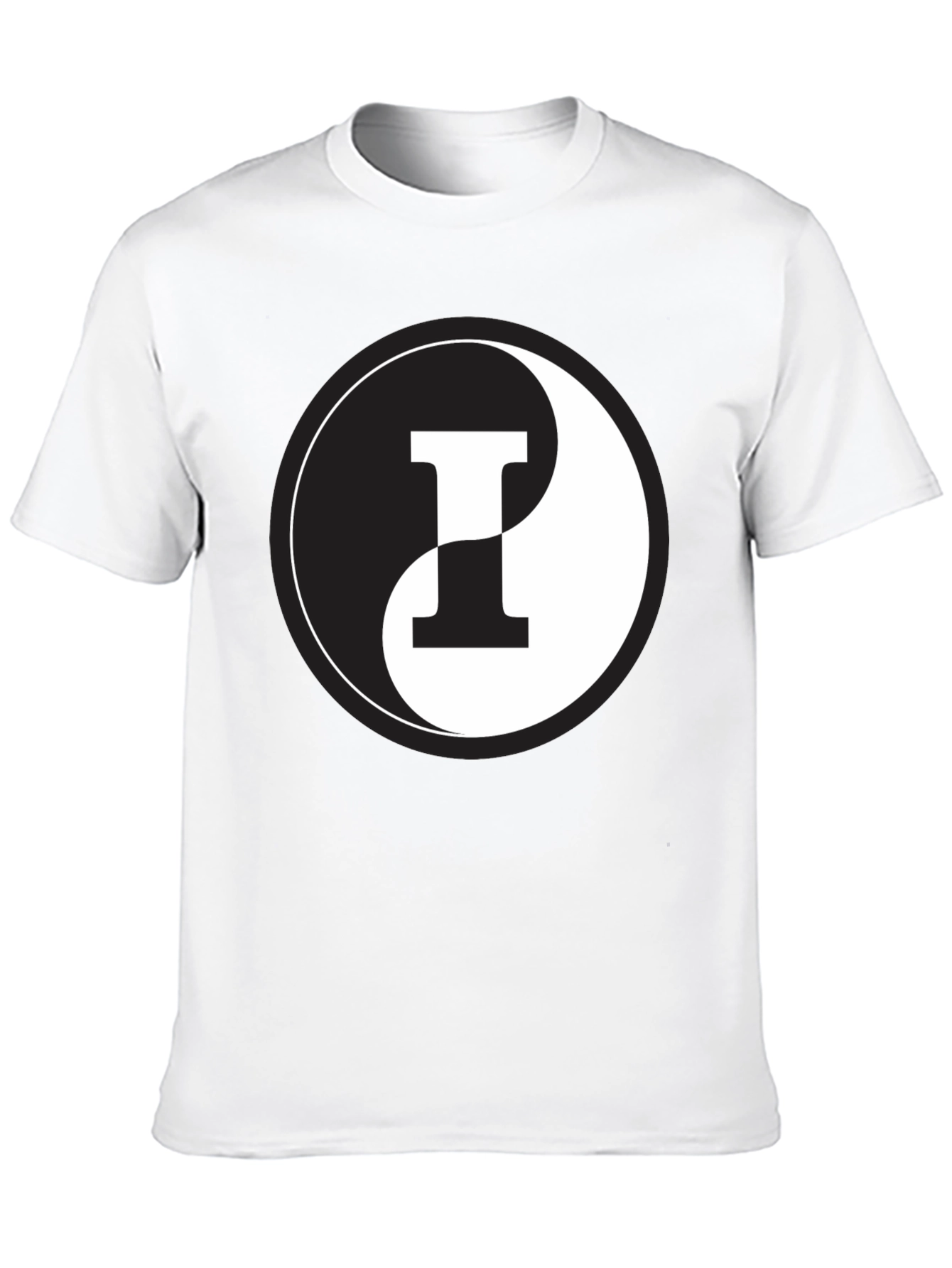 Yin Yang Letter I Graphic Tee - Black