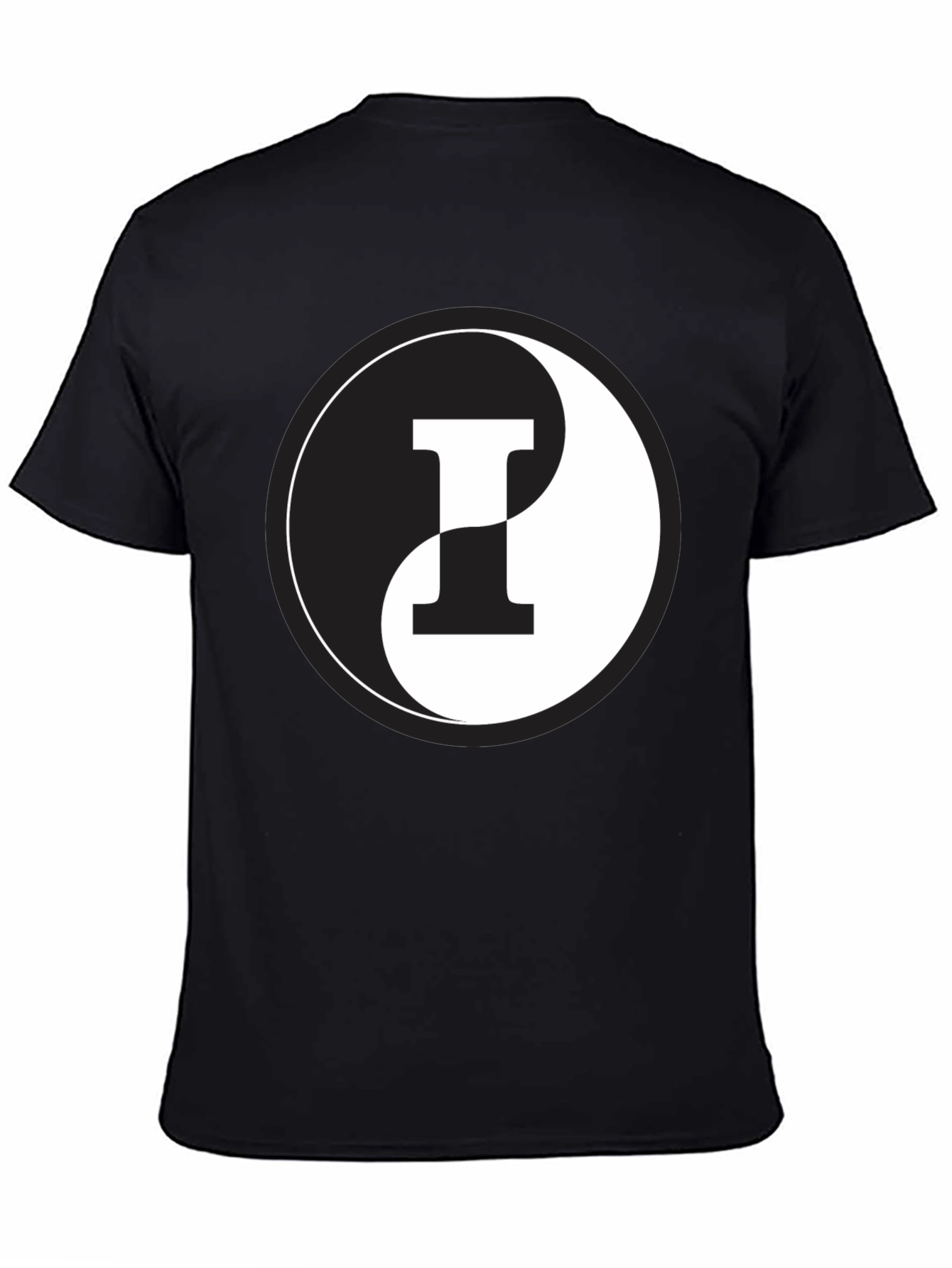 Yin Yang Letter I Graphic Tee - Black
