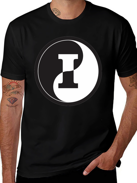 Yin Yang Letter I Graphic Tee - Black