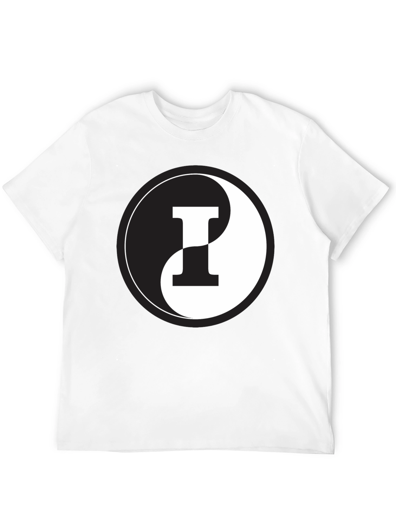 Yin Yang Letter I Graphic Tee - Black