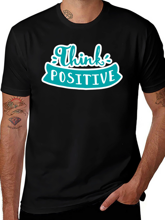 Think Positive Graphic Tee - Black Casual Shirt