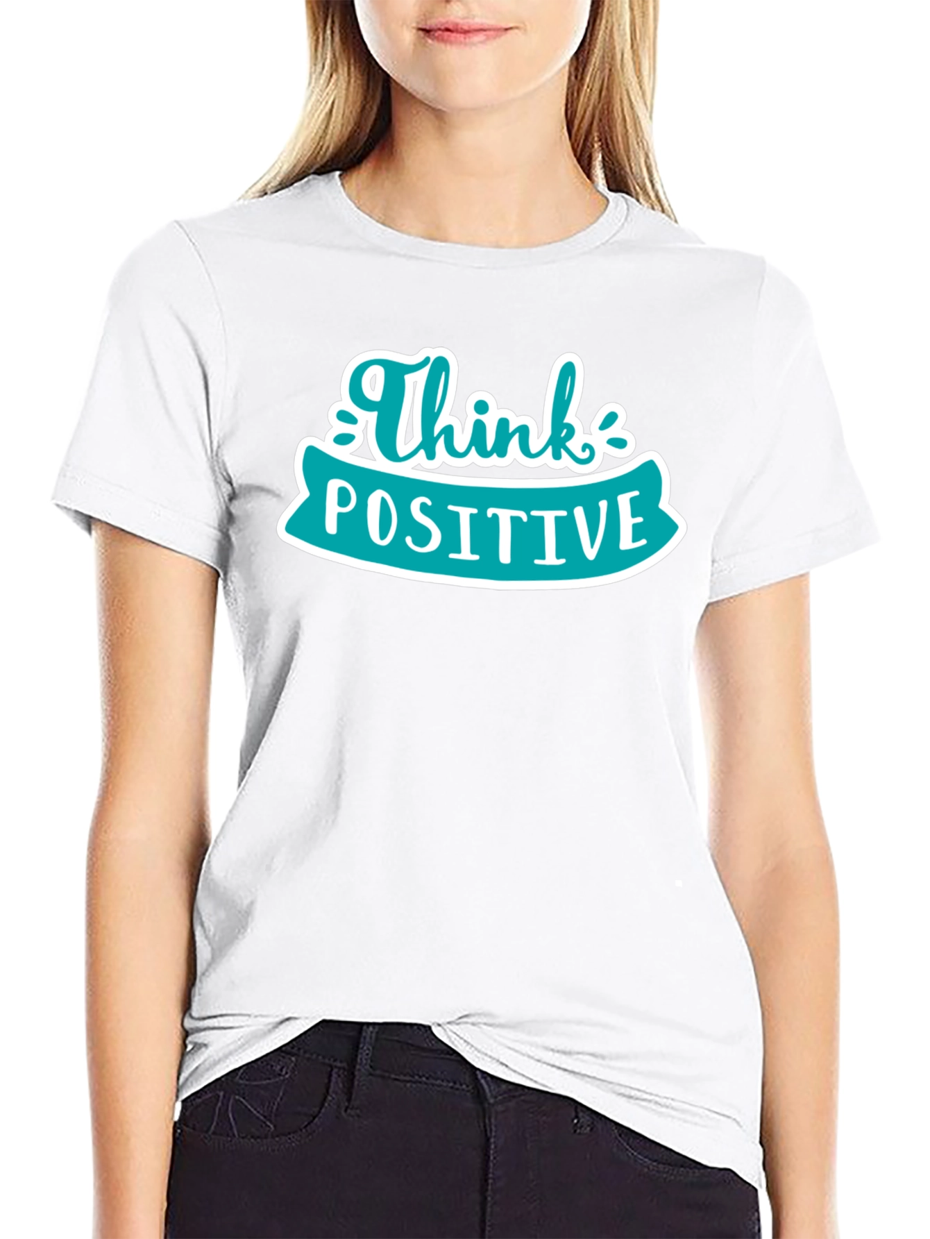 Think Positive Graphic Tee - Black Casual Shirt